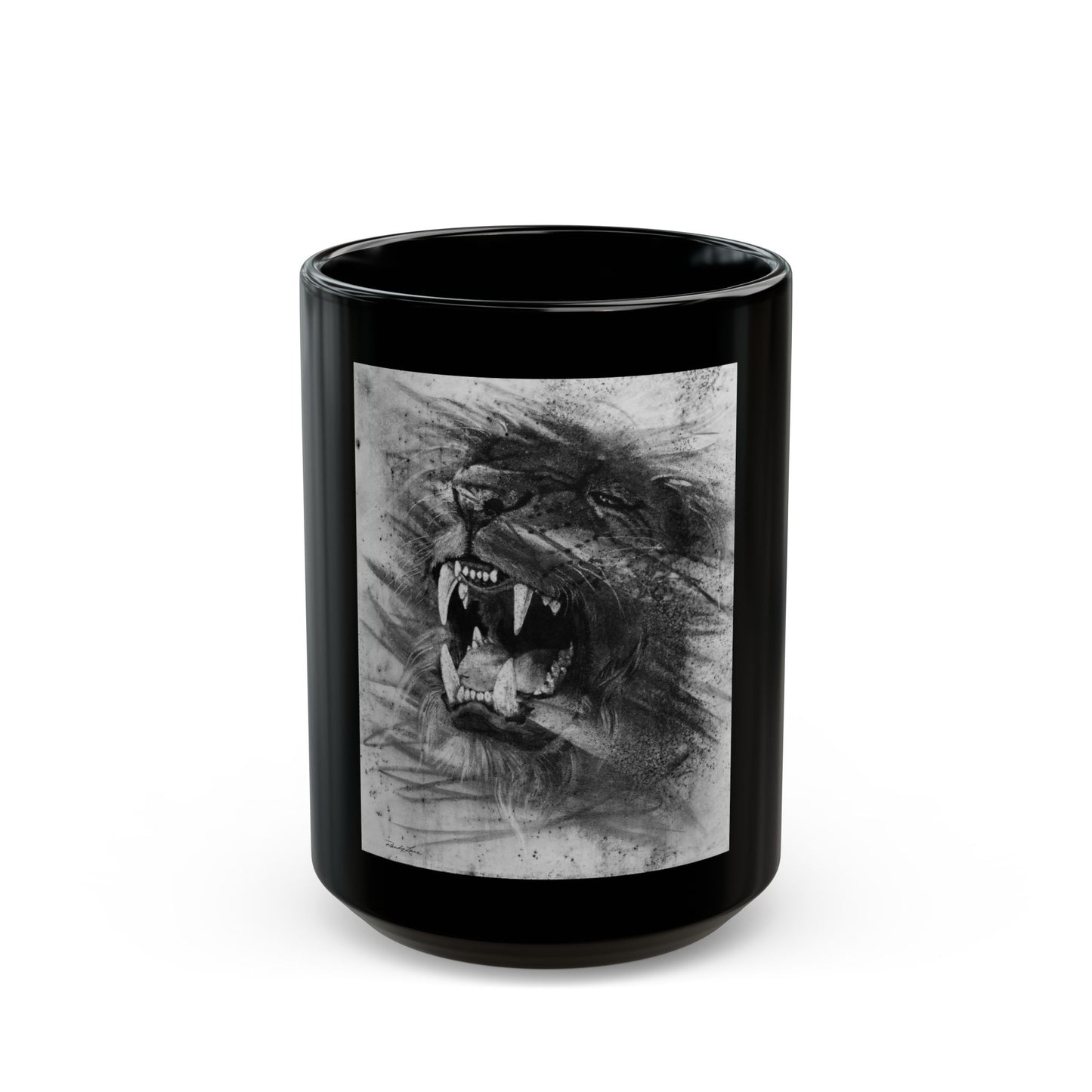Let the Lion Roar, Lion Mug, Black Mug with Lion Print