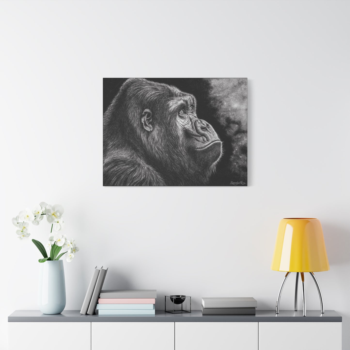 Gorilla, Artistic Gorilla Stretched Canvas Wall Art