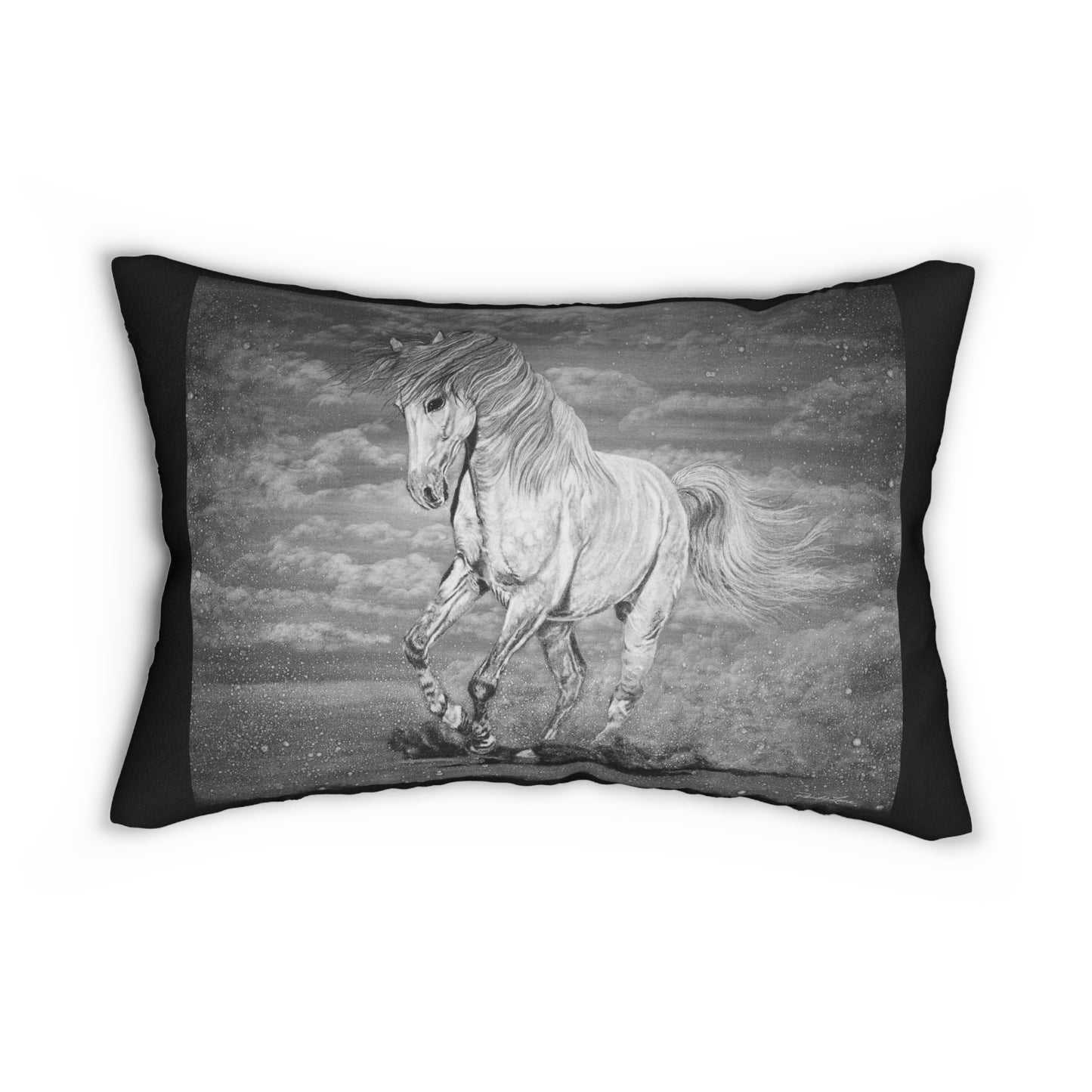 Equine Elegance. Prancing Horse Lumbar Pillow