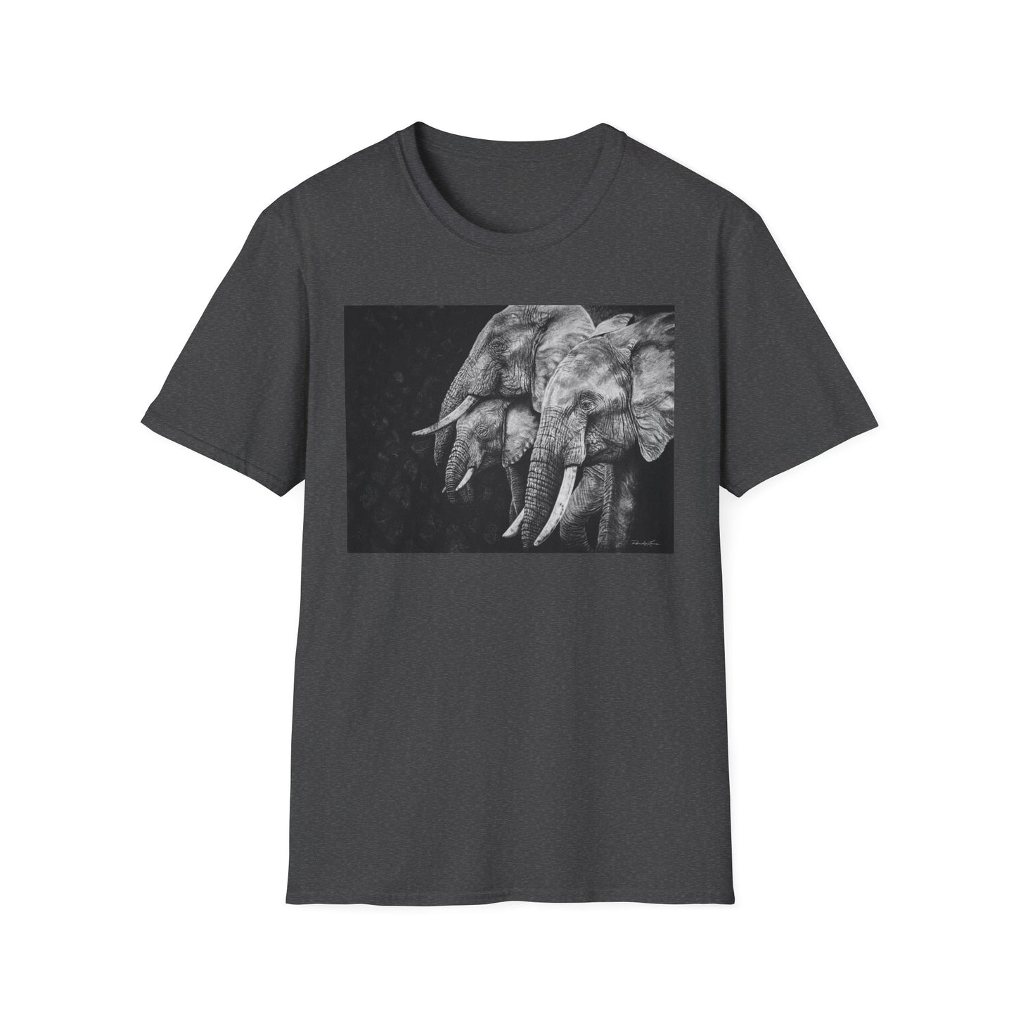 Brushland Bond. Elephant Art Unisex Softstyle T-Shirt