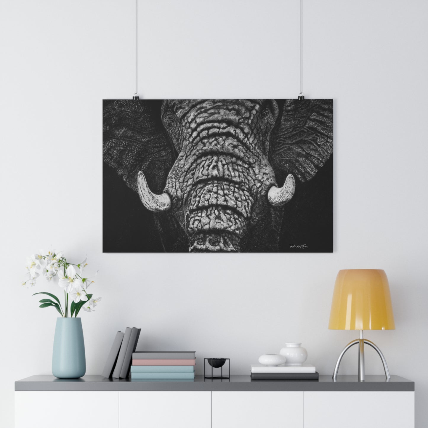 Ebony and Ivory, Elephant Giclée Art Print