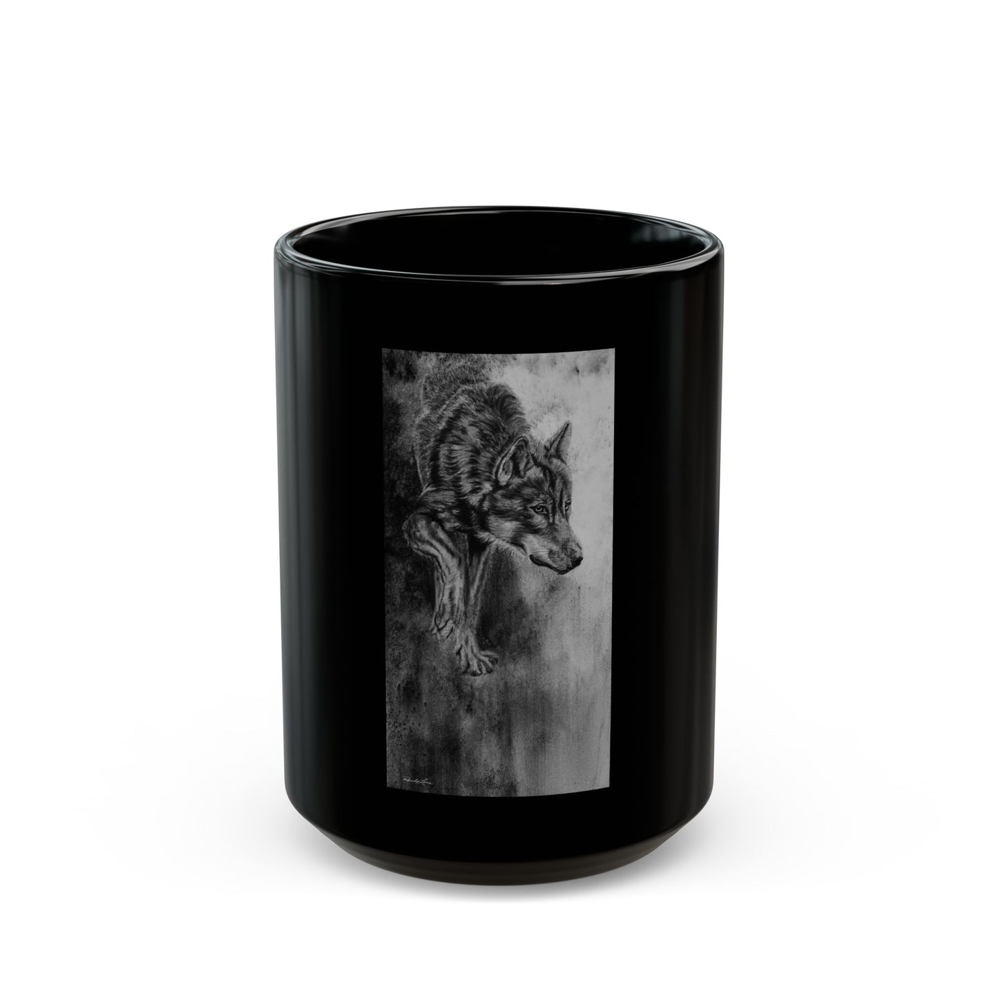 Specter, Wolf Design Black Mug