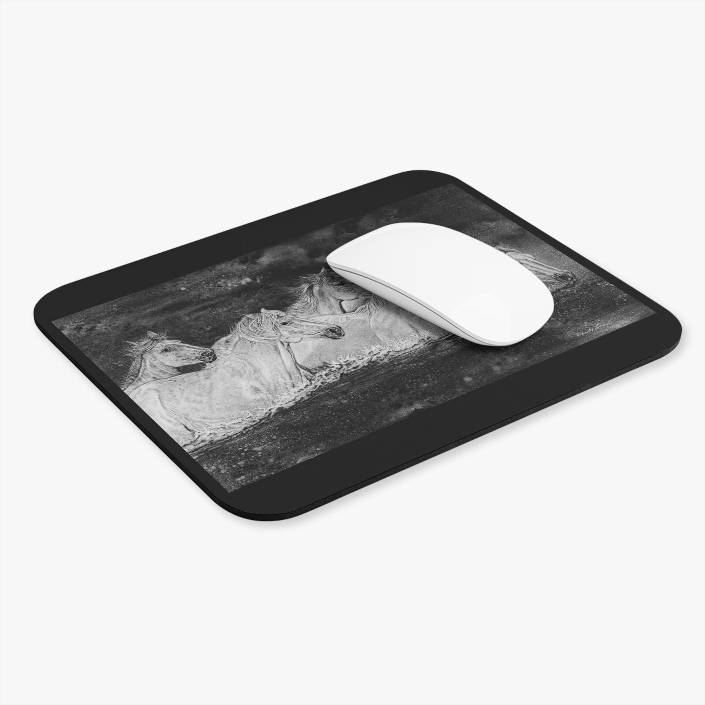 Night Swim, Horse Artwork Mouse Pad
