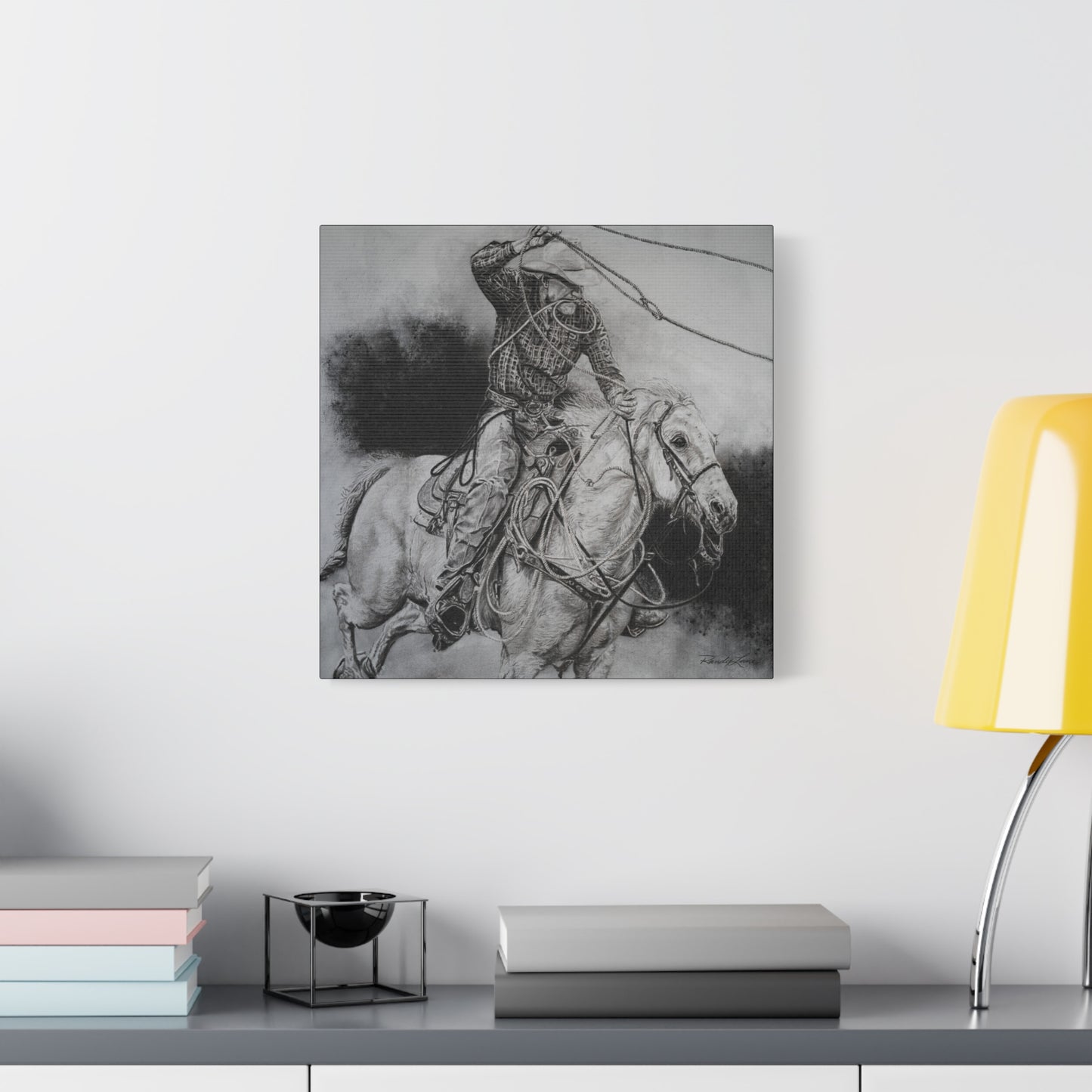 Let it Fly, Rodeo Tie-down Roper, Stretched Canvas Matte Print