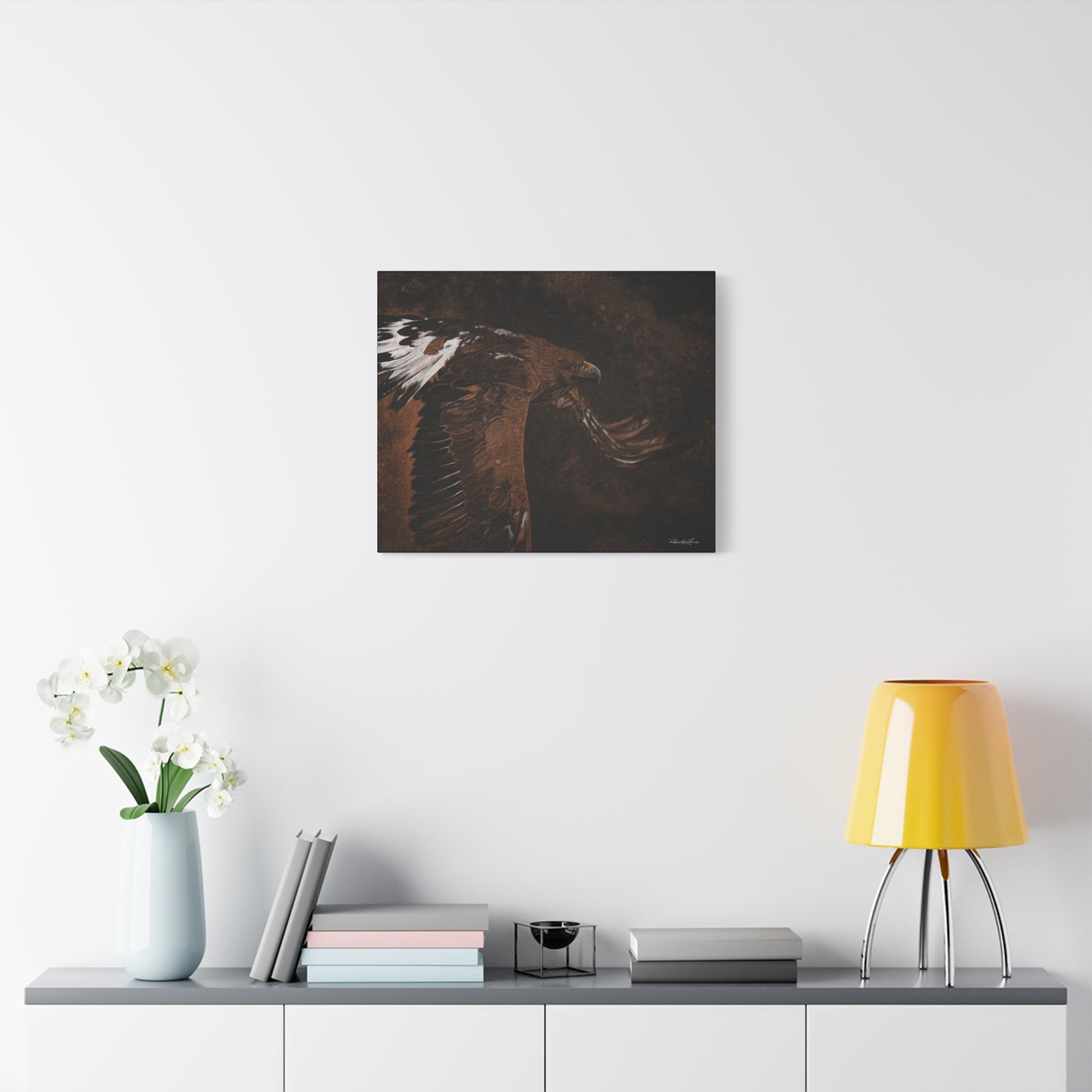 Golden Flight, Eagle Stretched Canvas Print