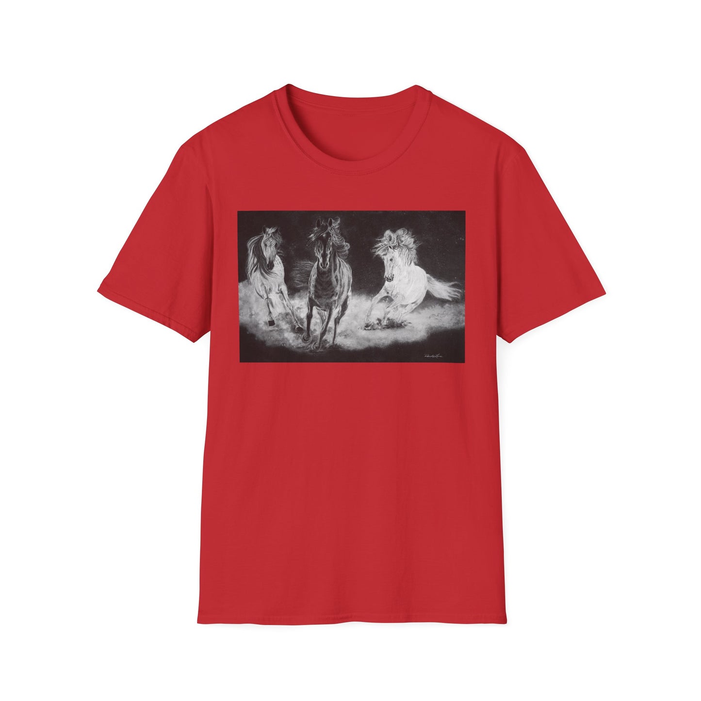 Midnight Run. Horse Graphic Unisex T-Shirt, Soft Cotton Shirt