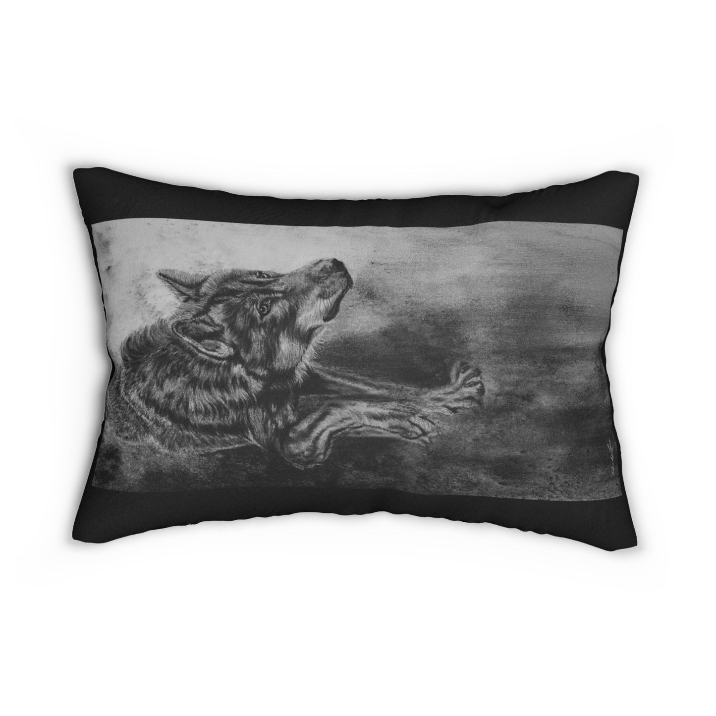 Specter, Wolf Art Lumbar Pillow