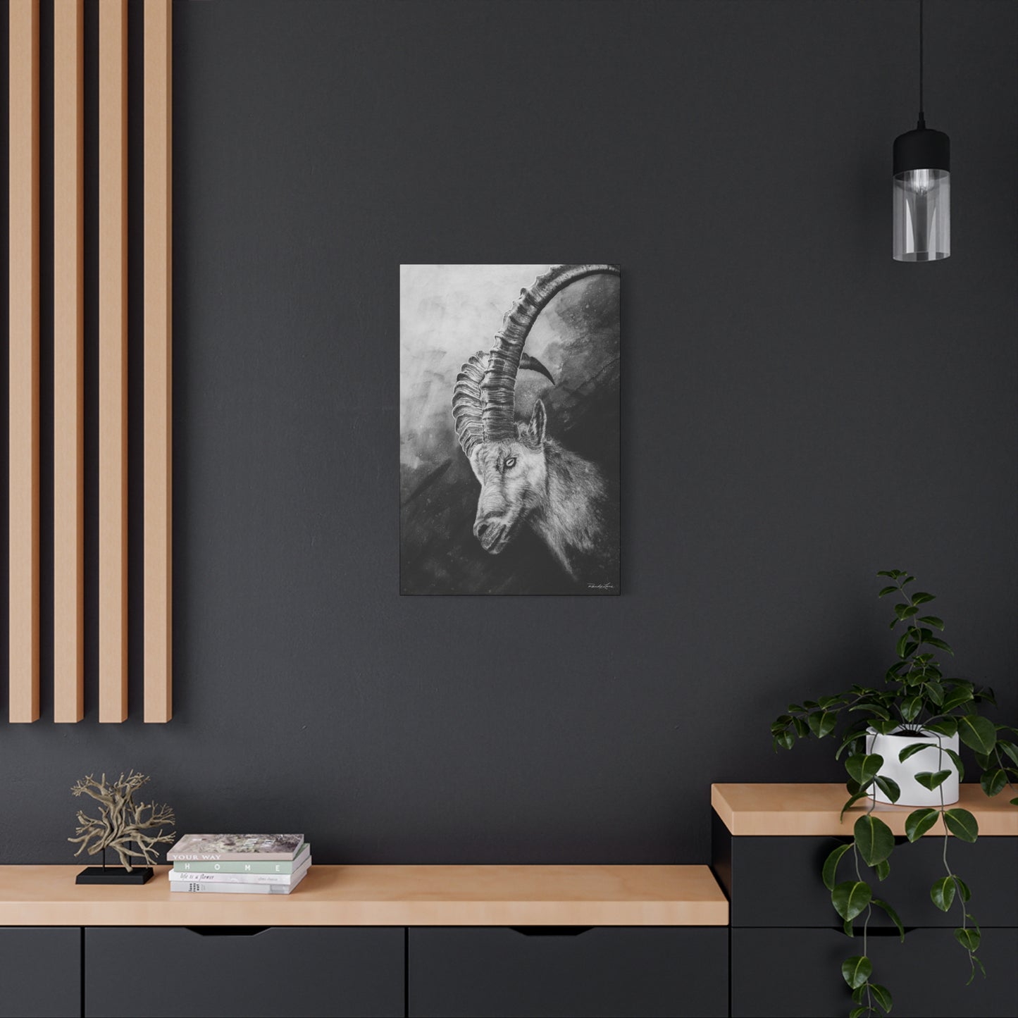 Apex, Alpine Mountain Goat Canvas Art, Stretched Wall Decor