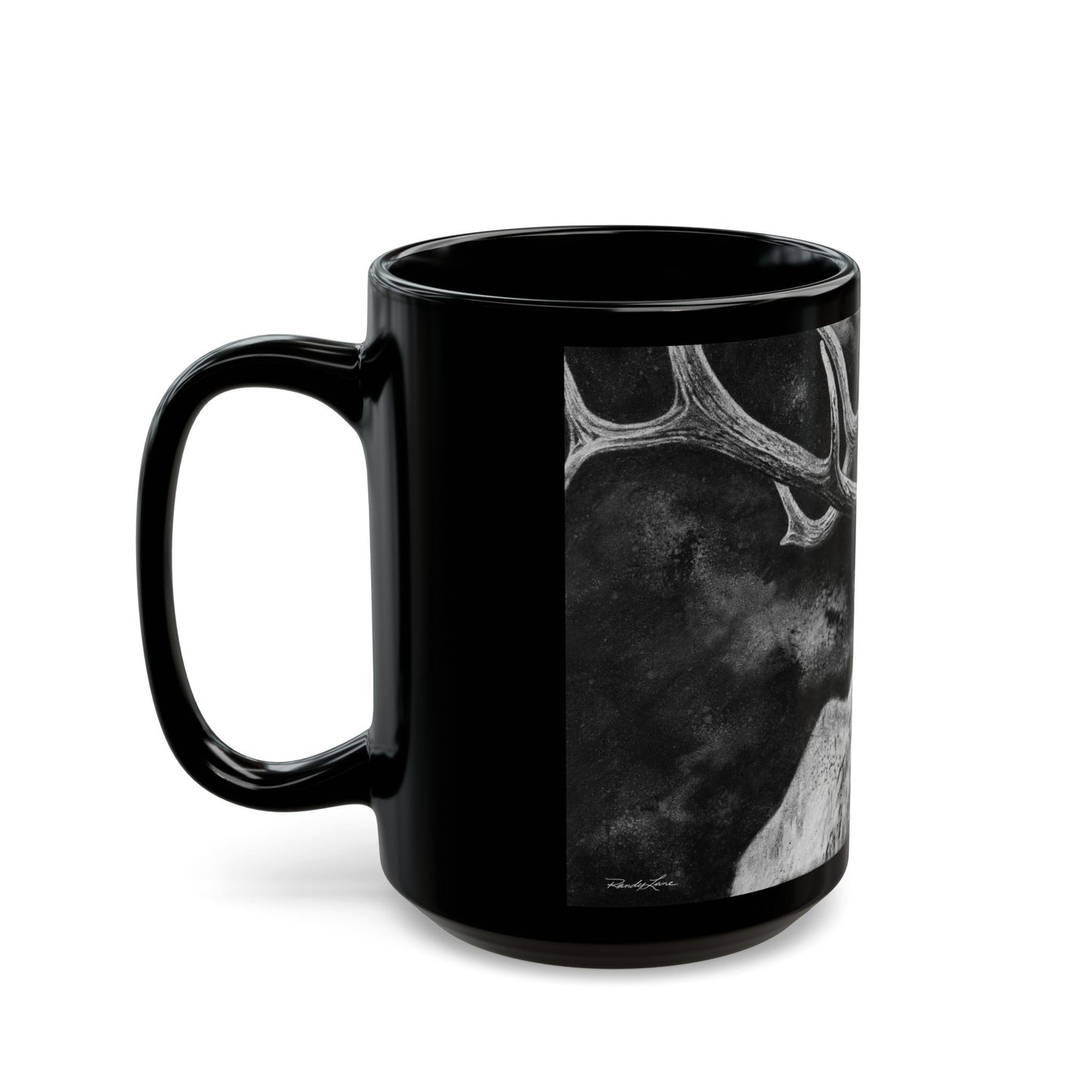 Gladiator, Black Mug with Majestic Elk Design