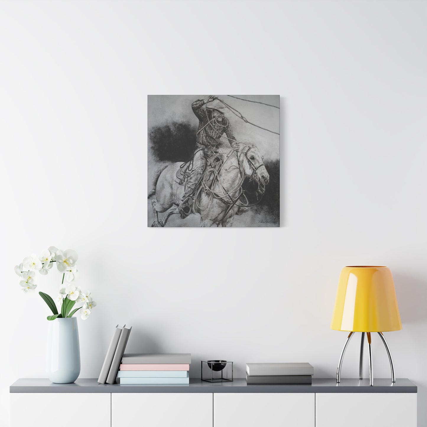 Let it Fly, Rodeo Tie-down Roper, Stretched Canvas Matte Print