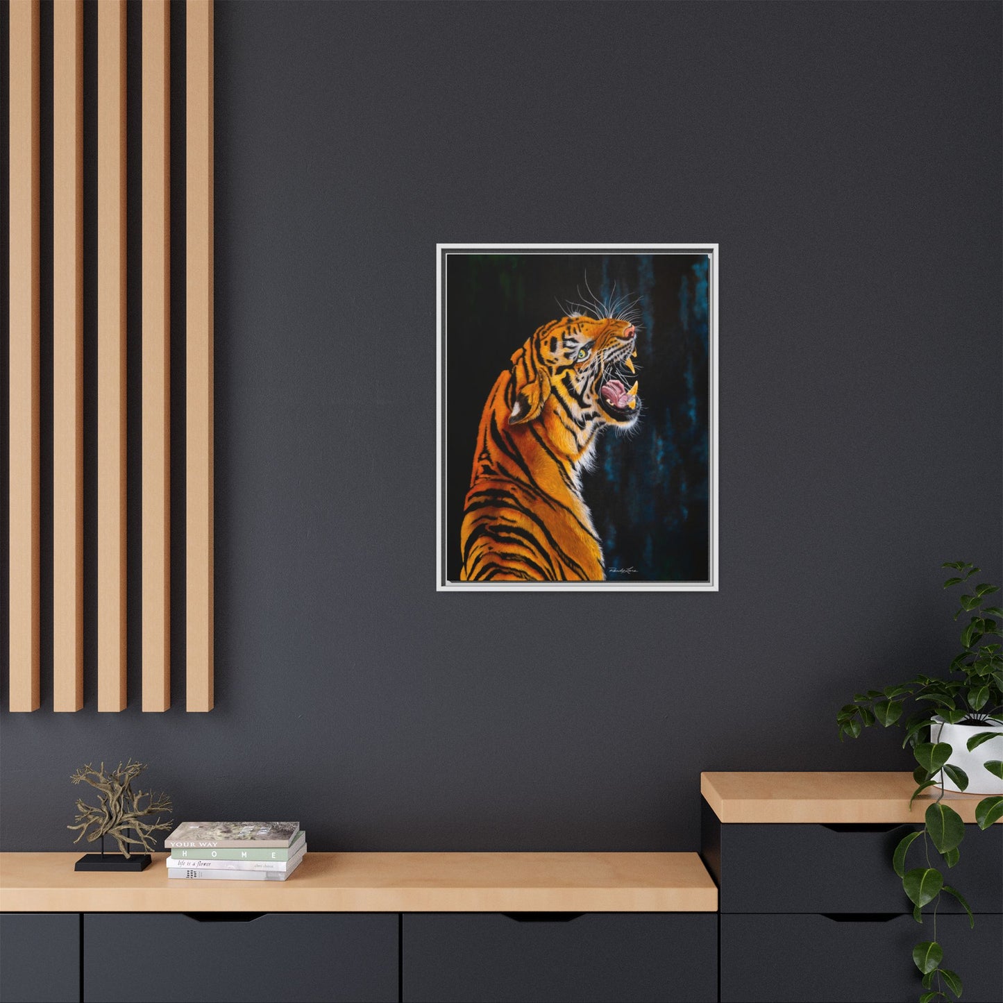 Beautifully Bold, Framed Matte Canvas Tiger Art Print