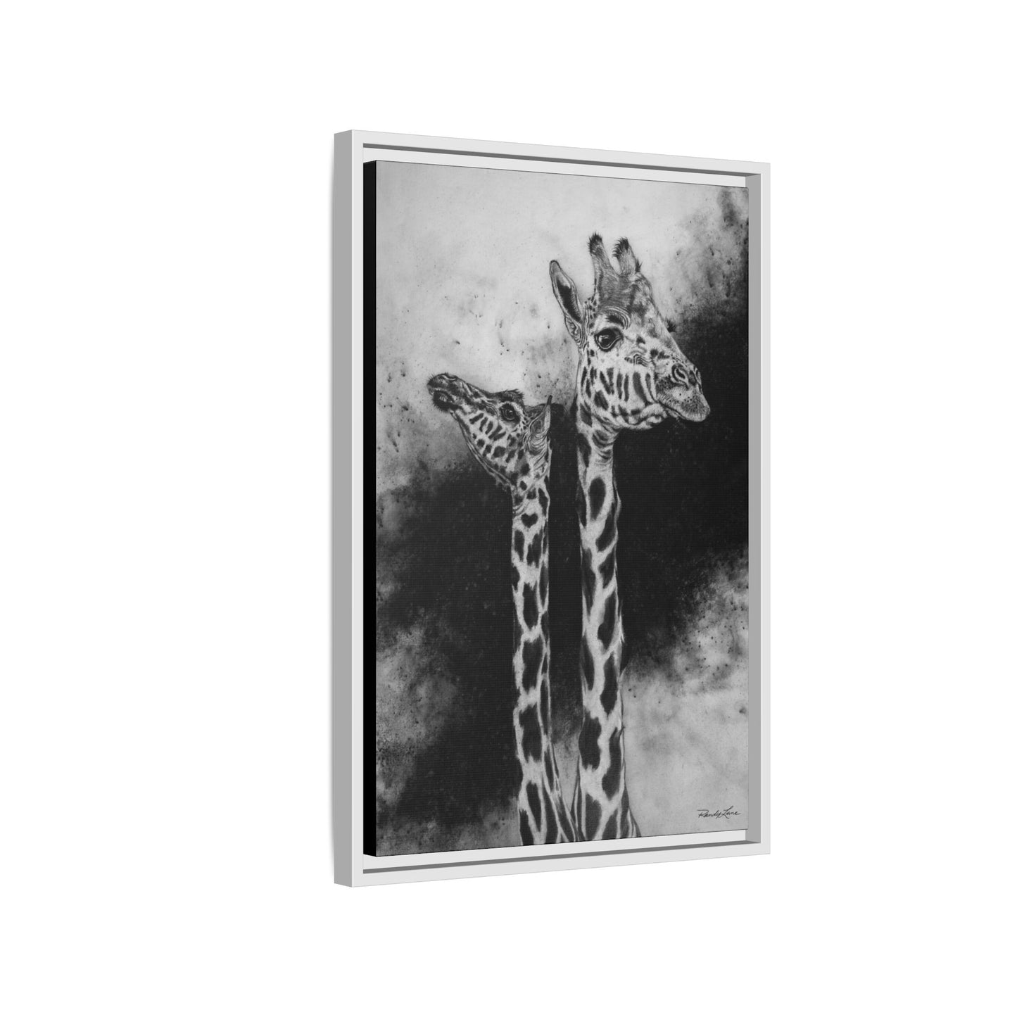 Grace in the Grasslands, Giraffe, Framed Matte Canvas Wall Decor