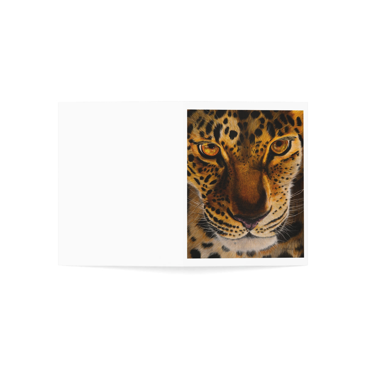 Windows to the Soul, Leopard Original Painting Wildlife Greeting Cards Set, Pack of 1, 10, 30, 50pcs, Stylish Leopard Art, Perfect for Birthdays, Thank You Notes, Wildlife Lovers