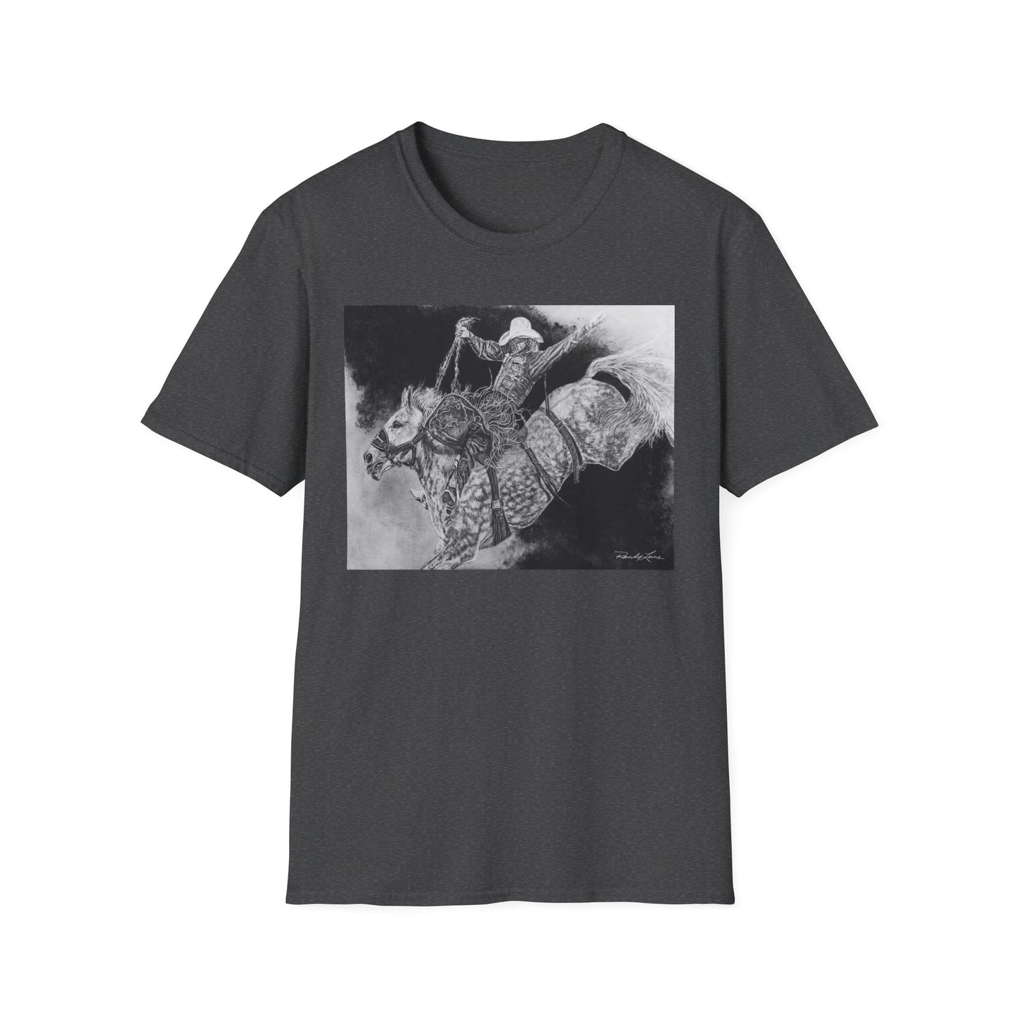 Big Grey, Rodeo Bareback Bronc Painting T-Shirt