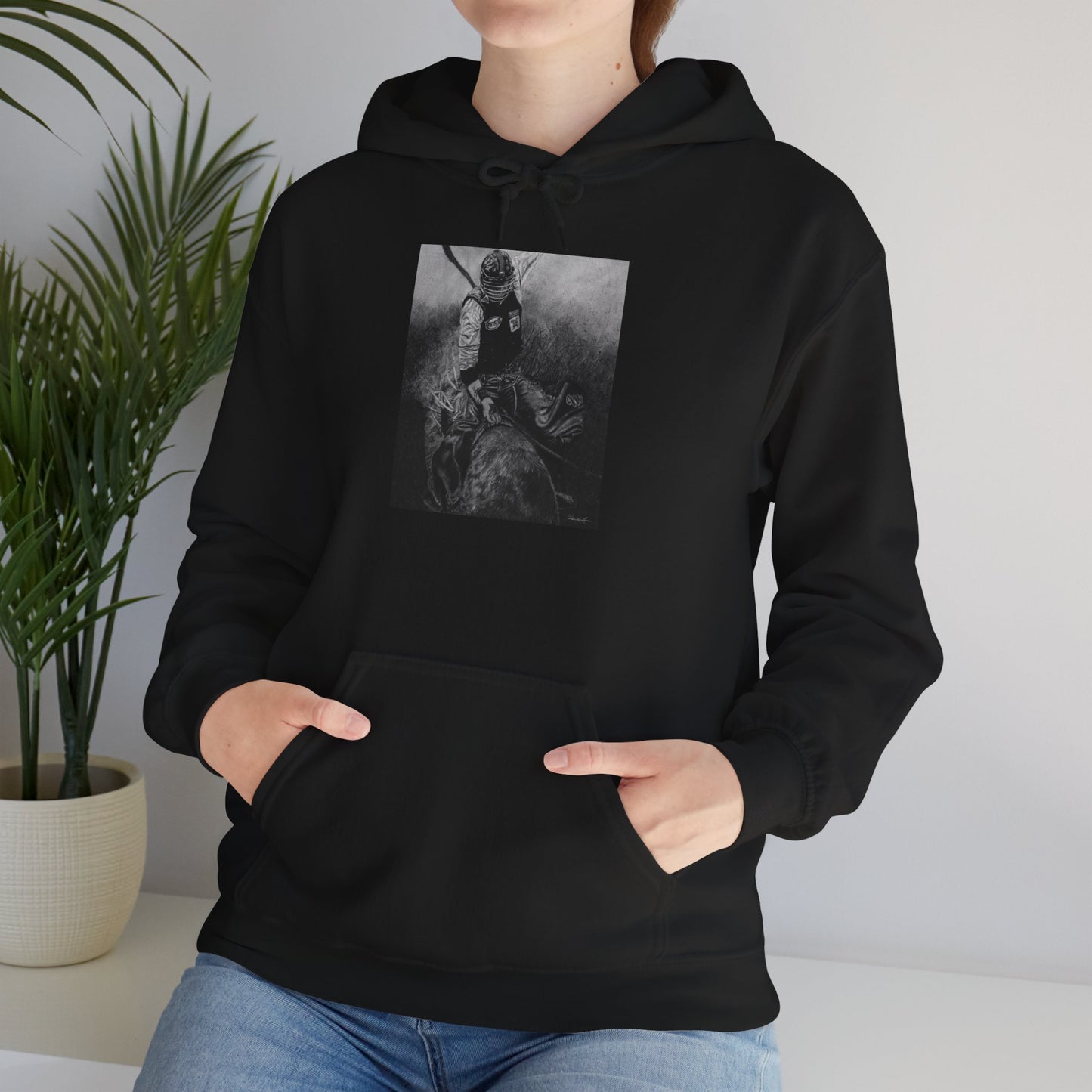 Gettin Frosty. Bull Rider Unisex Hooded Sweatshirt