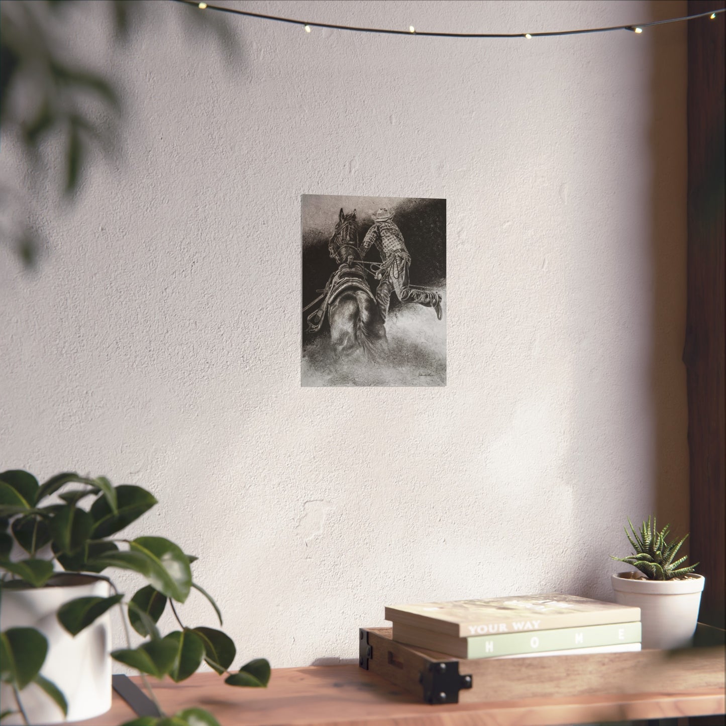 The Dismount. Steer Roper Fine Art Print