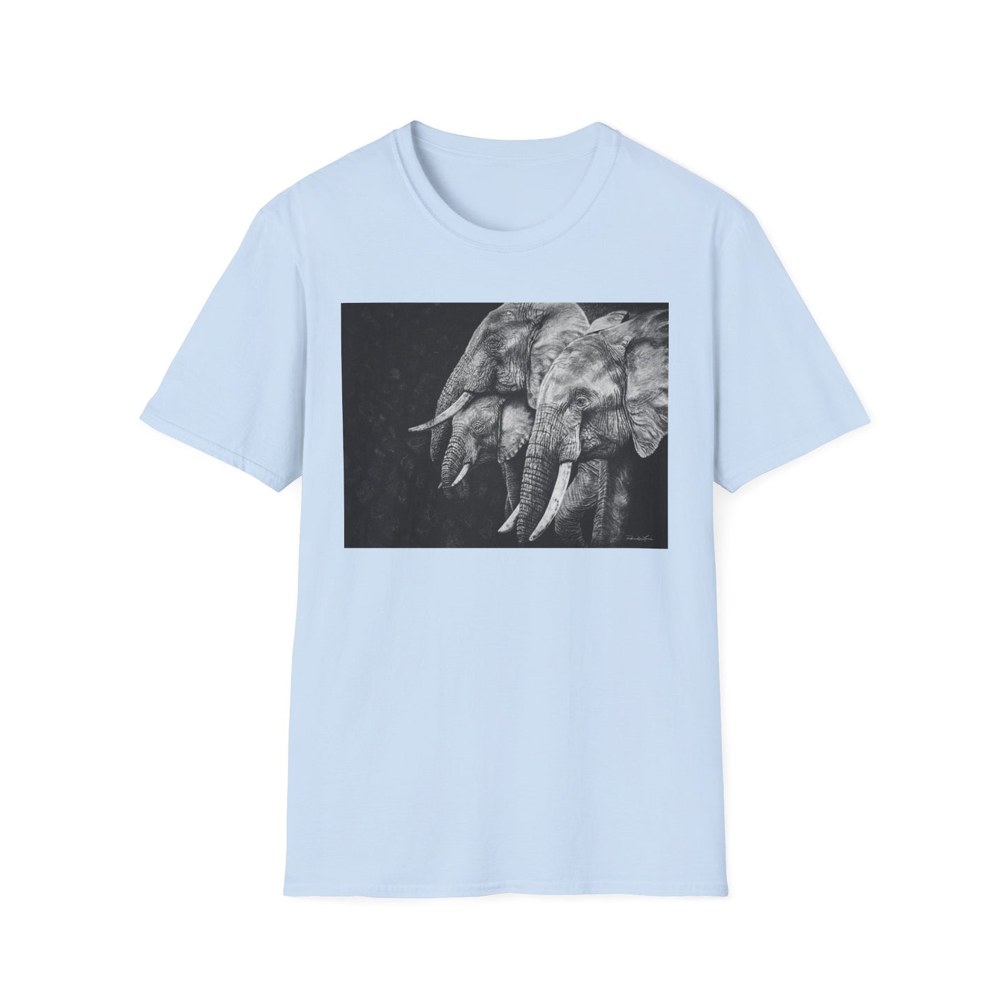 Brushland Bond. Elephant Art Unisex Softstyle T-Shirt