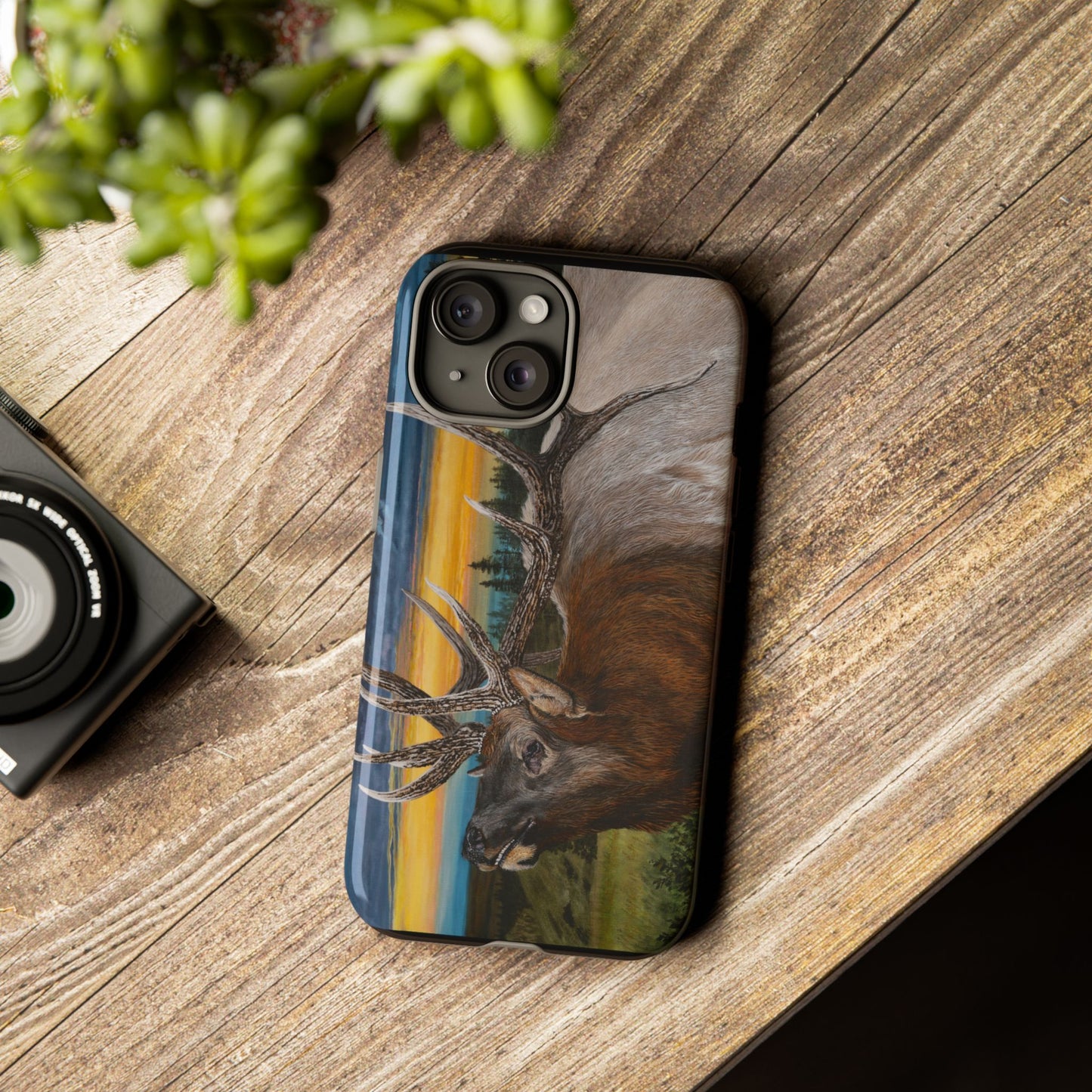 Sunset Serenade, Elk Phone Case