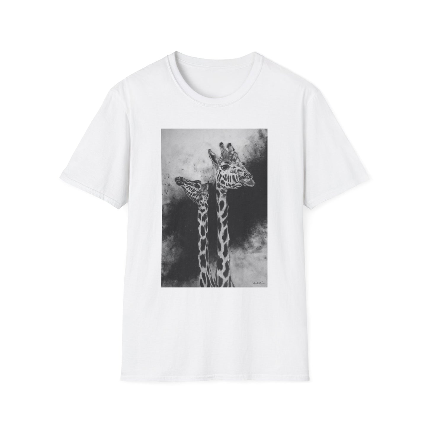Grace in the Grassland, Giraffe Unisex Softstyle T-Shirt