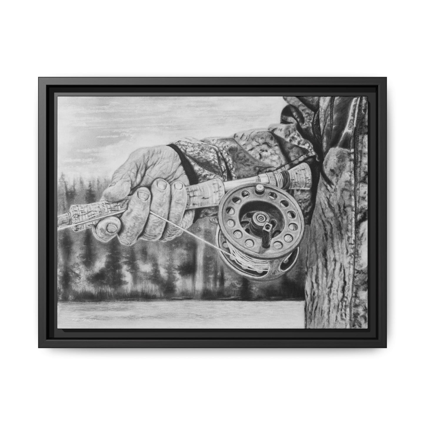 Therapy, Framed Canvas Fishing Fine Art Print