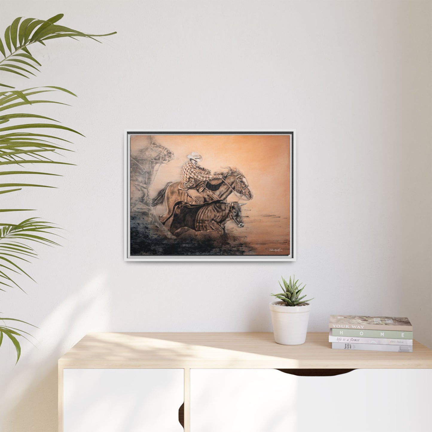 Get Some. Bulldogging Framed Stretched Matte Canvas Print