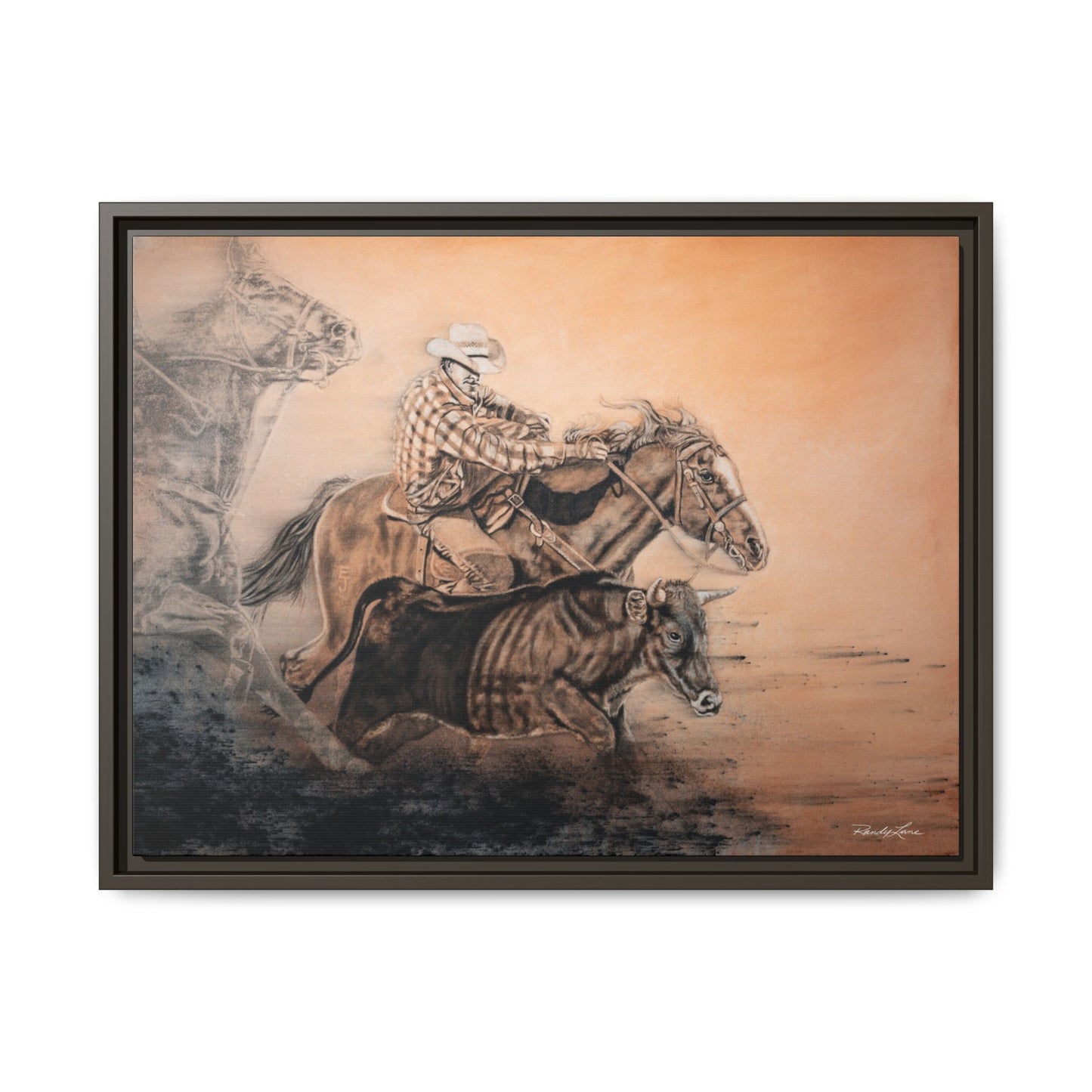 Get Some. Bulldogging Framed Stretched Matte Canvas Print