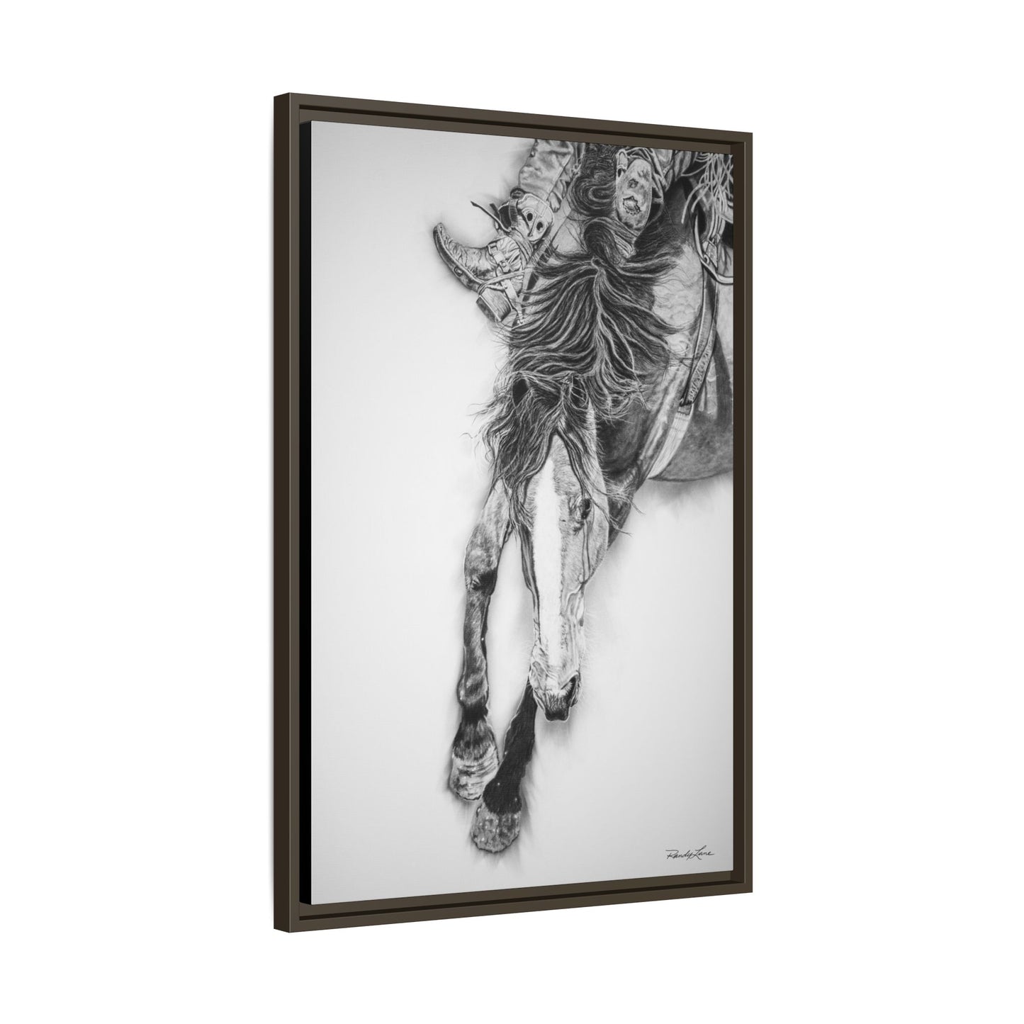 Crazy 8. Framed Stretched Matte Canvas Rodeo Art Print