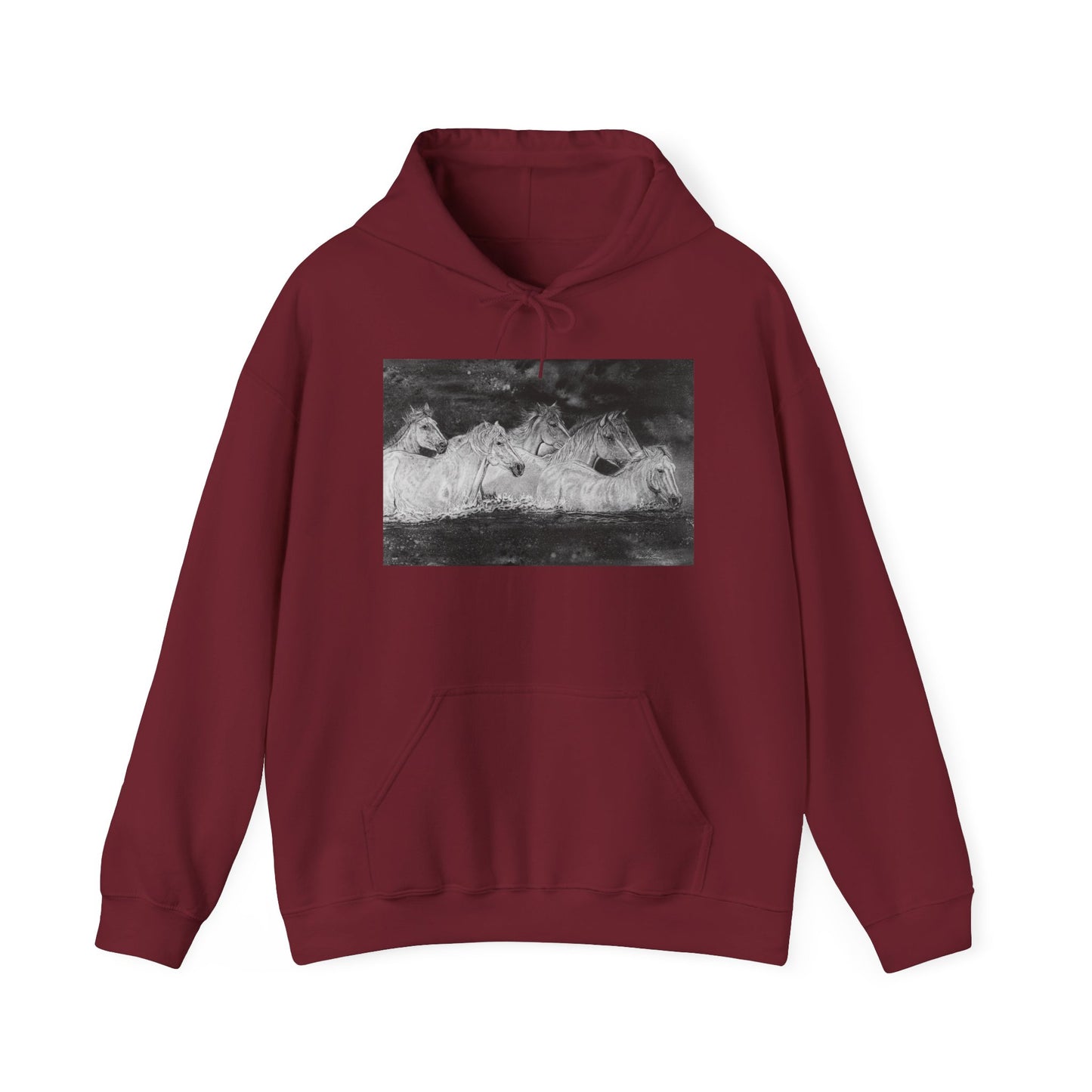 Night Swim, Horse Unisex Hooded Sweatshirt