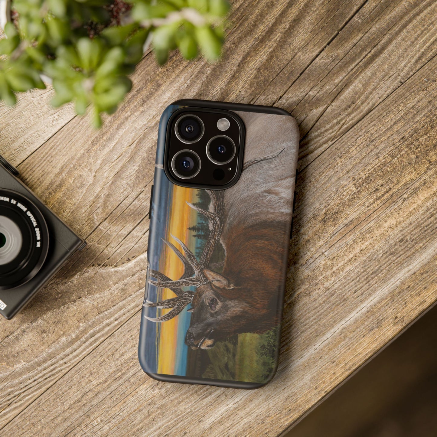 Sunset Serenade, Elk Phone Case