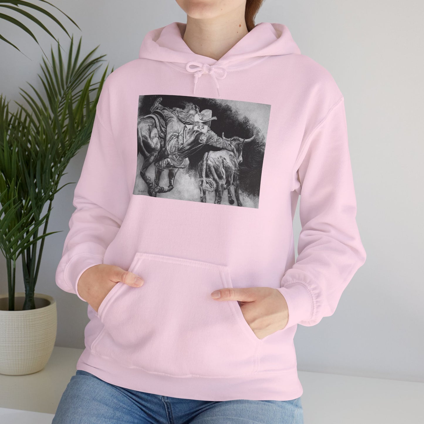 Contact. Cowboy Bulldogger Rodeo Art Unisex Heavy Blend Hoodie