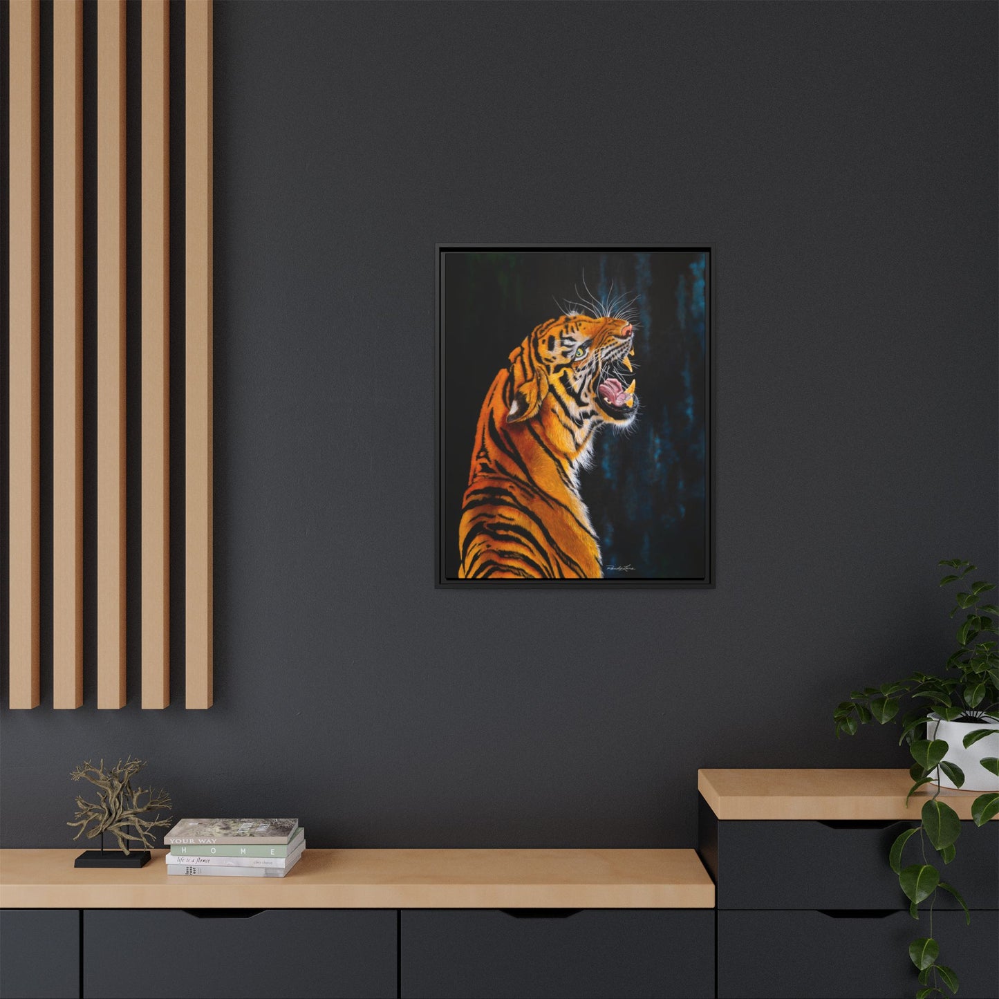 Beautifully Bold, Framed Matte Canvas Tiger Art Print