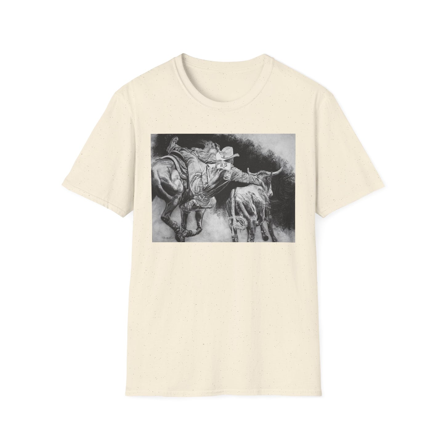 Contact. Cowboy Bulldogger Rodeo Art Unisex Softstyle T-Shirt