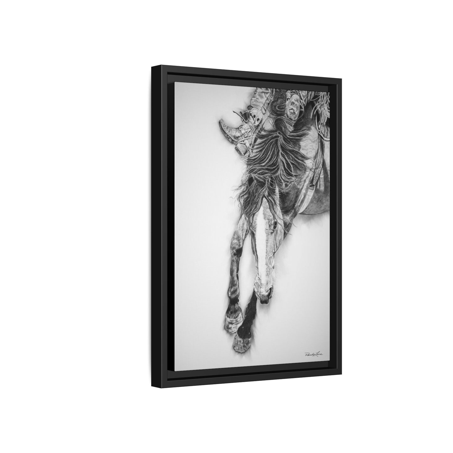 Crazy 8. Framed Stretched Matte Canvas Rodeo Art Print