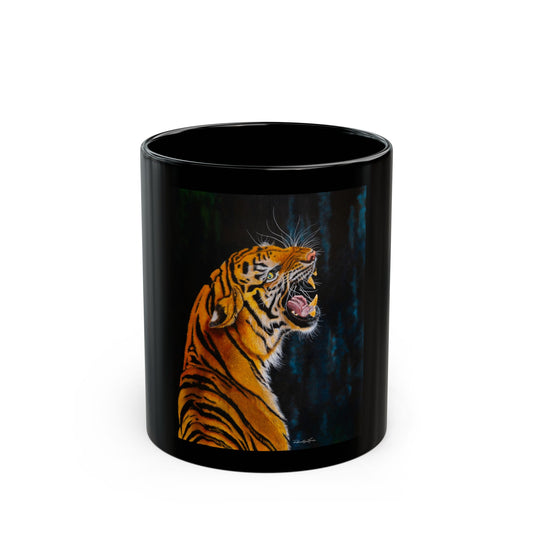 Beautifully Bold, Roaring Tiger Black Mug, 11oz or 15oz