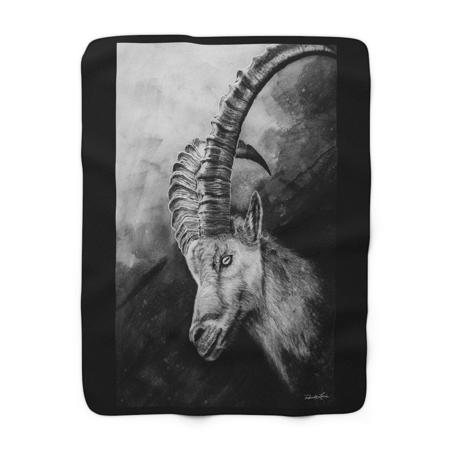 Apex, Alpine Mountain Goat, Cozy Sherpa Fleece Blanket