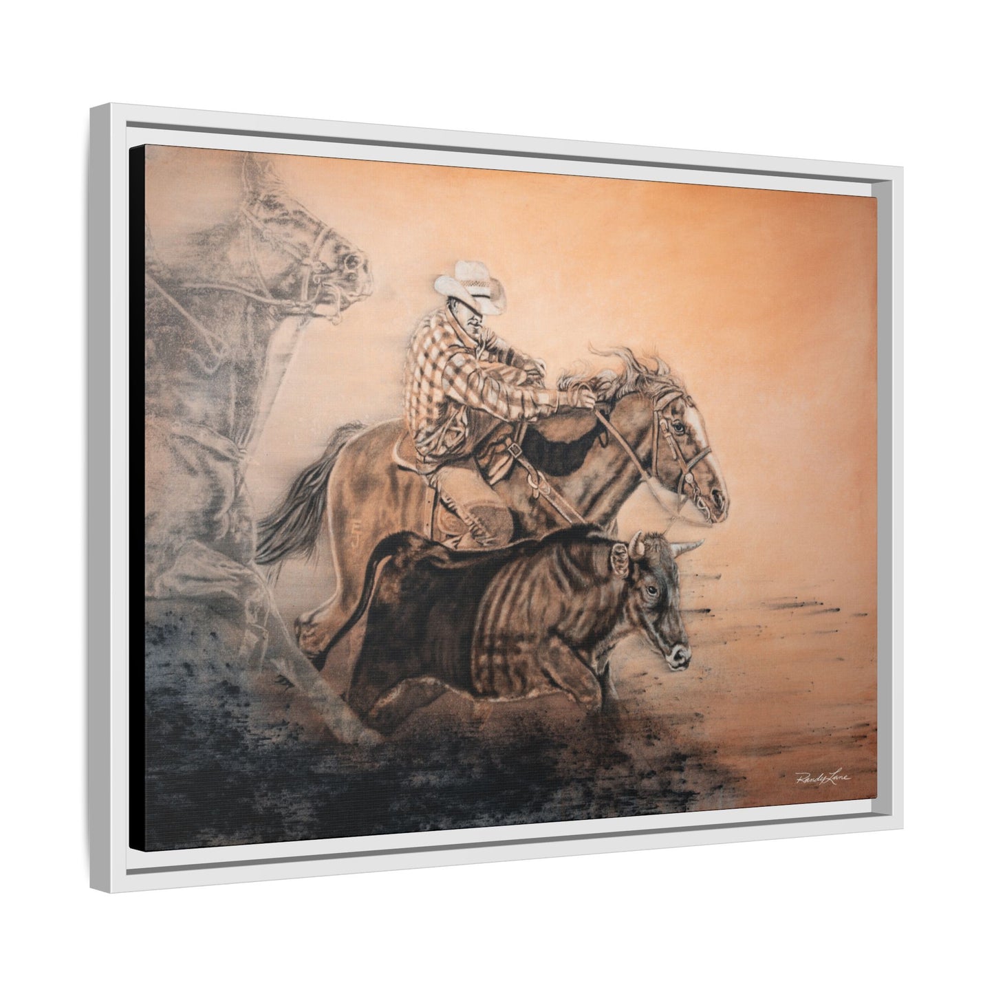 Get Some. Bulldogging Framed Stretched Matte Canvas Print