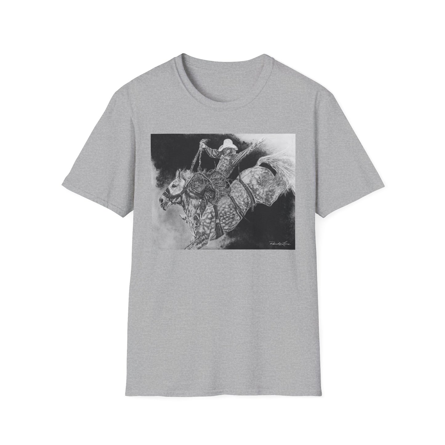 Big Grey, Rodeo Bareback Bronc Painting T-Shirt