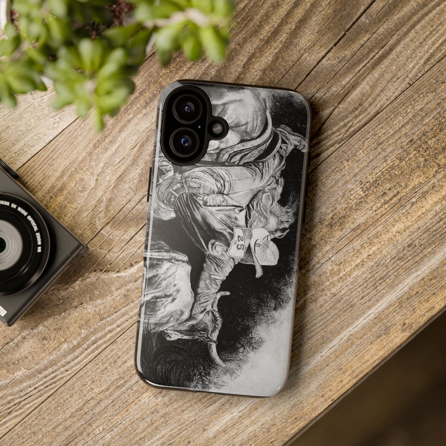 Contact. Cowboy Bulldogger Rodeo Art Phone Case - Tough Cases