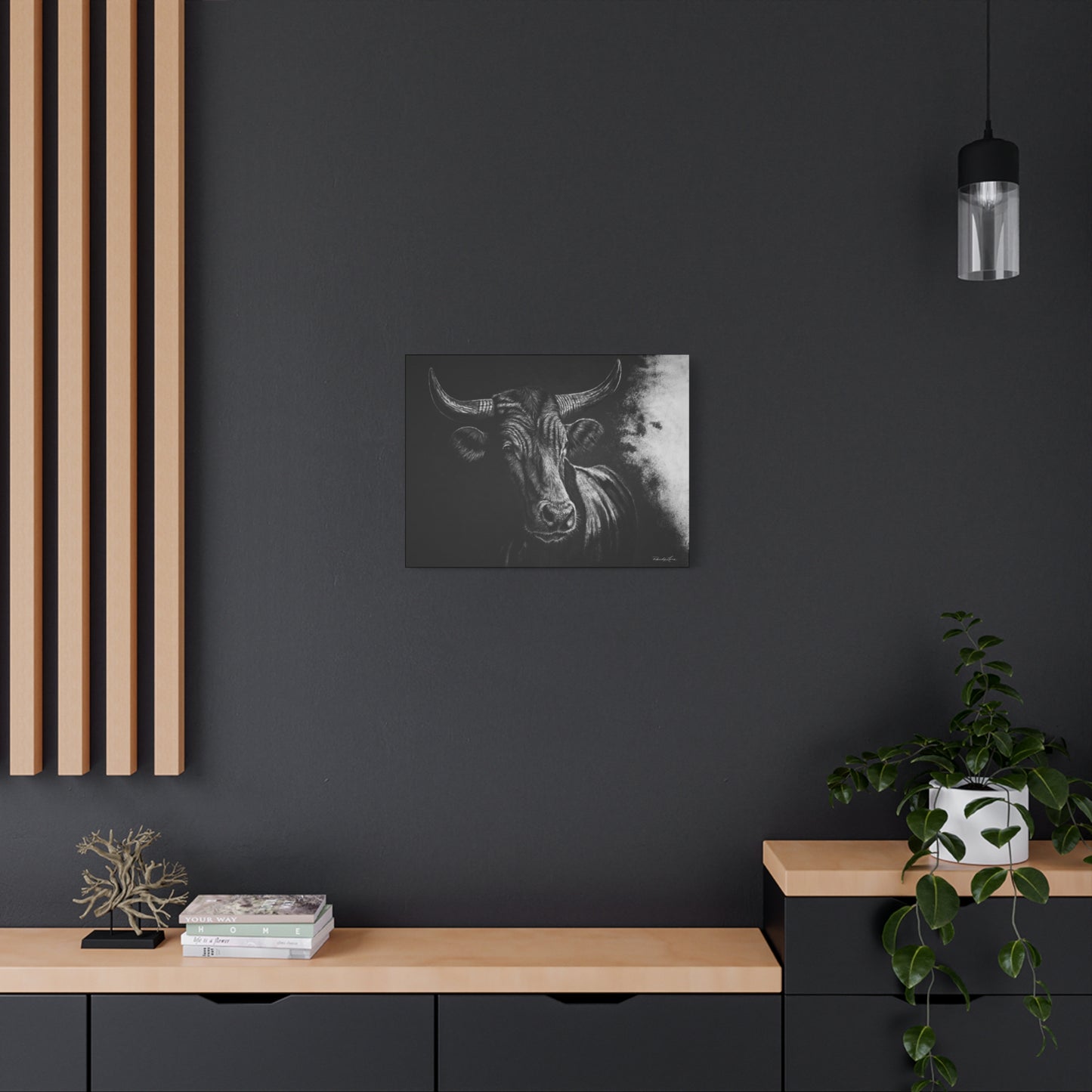 Stonebreaker. Bucking Bull Stretched Matte Canvas Wall Art