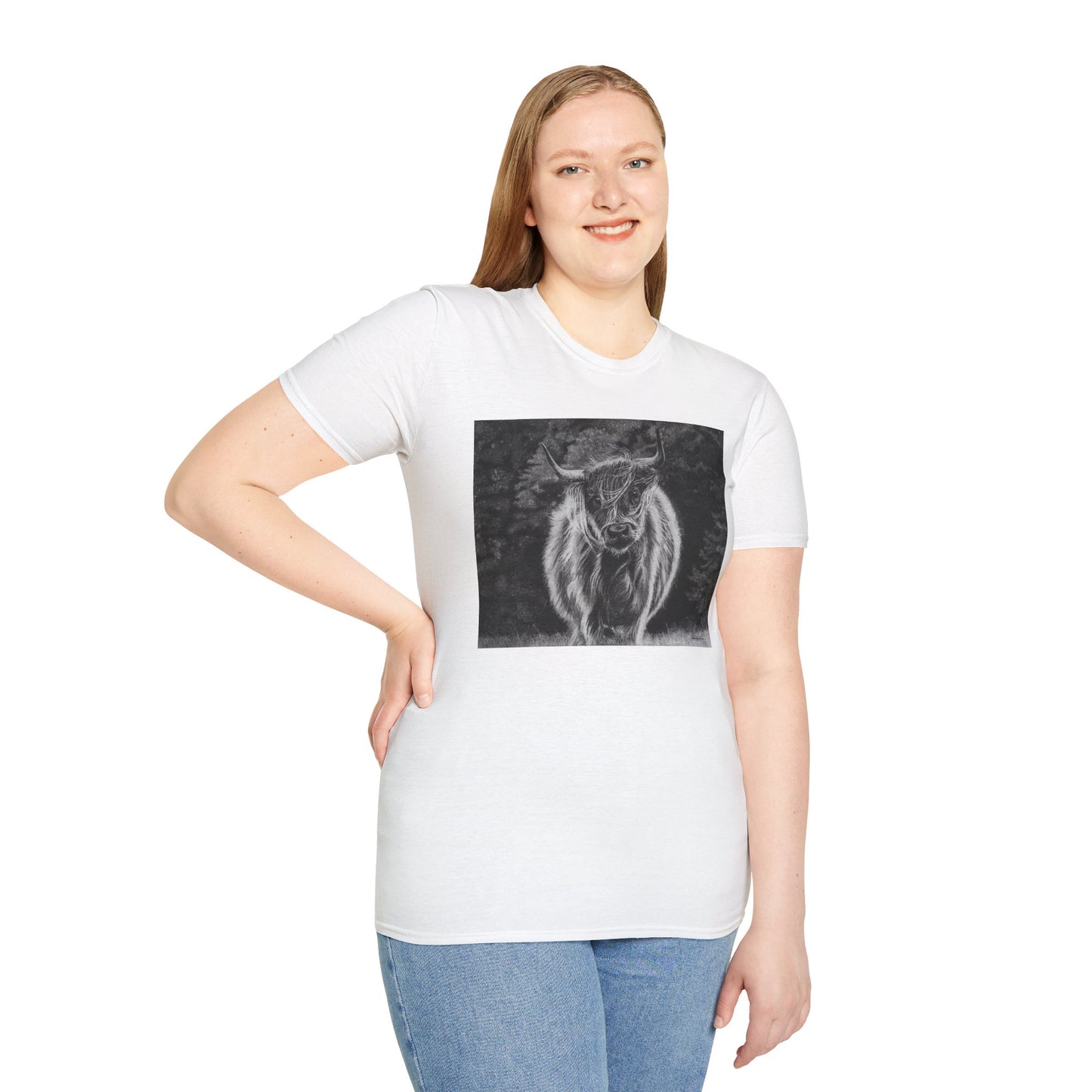 Ragamuffin. Highland Cow Unisex Softstyle T-Shirt