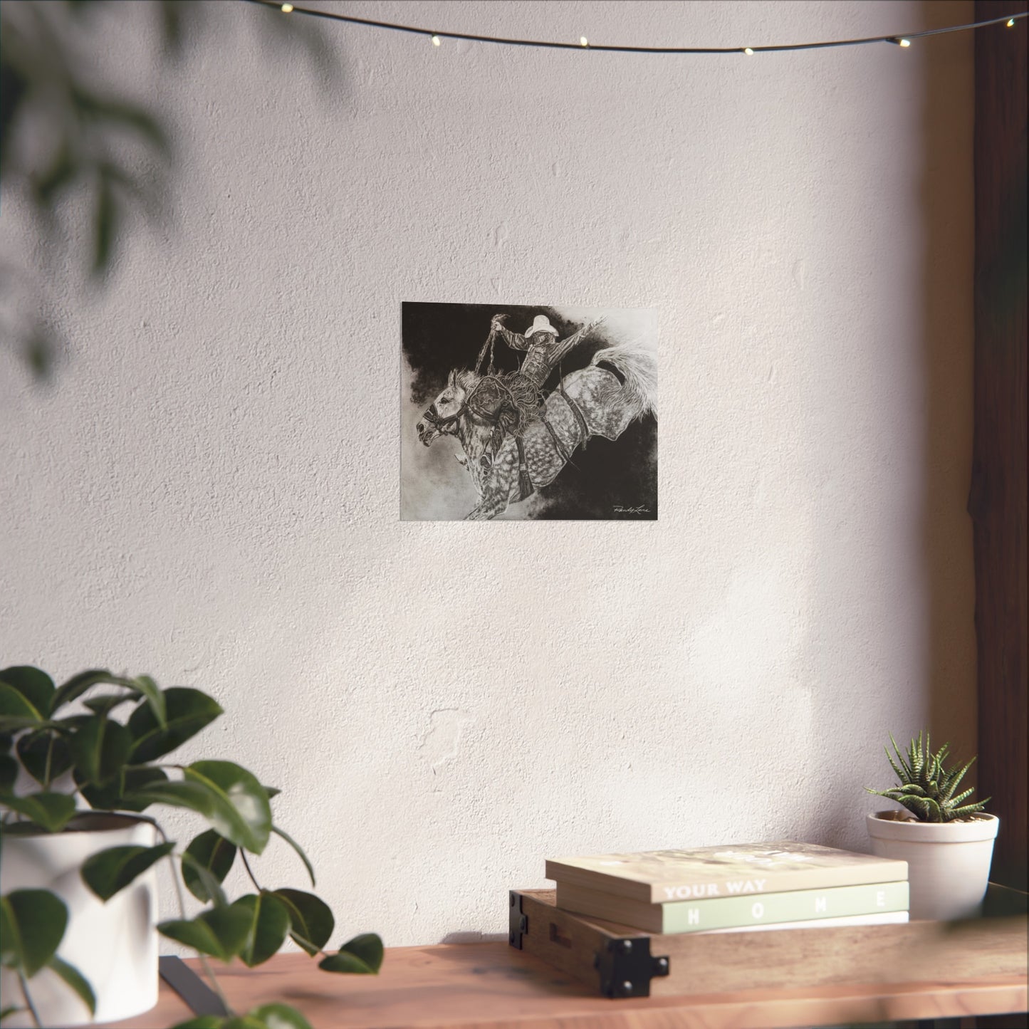 Big Grey, Rodeo Bareback Bronc Painting Fine Art Print