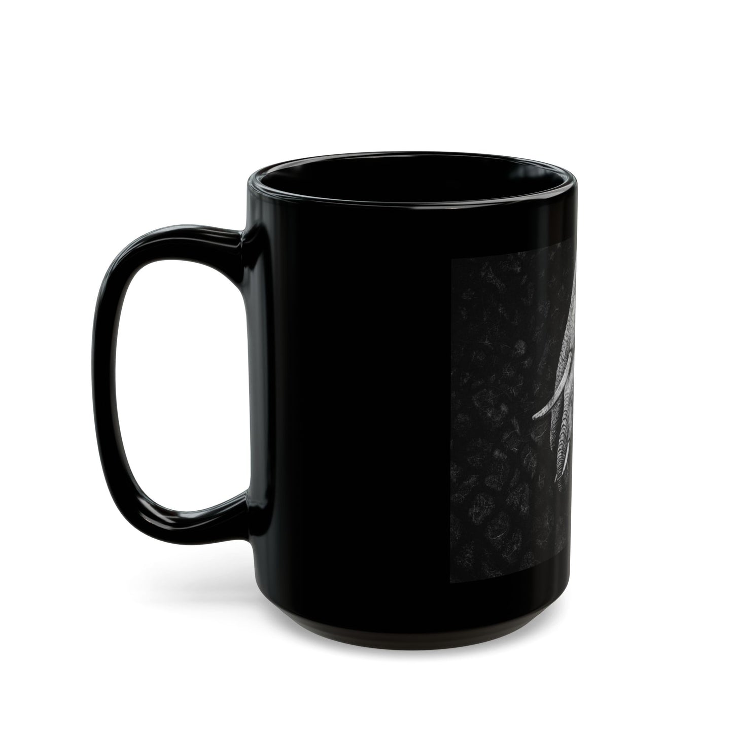 Brushland Bond. Elephant Art Black Mug