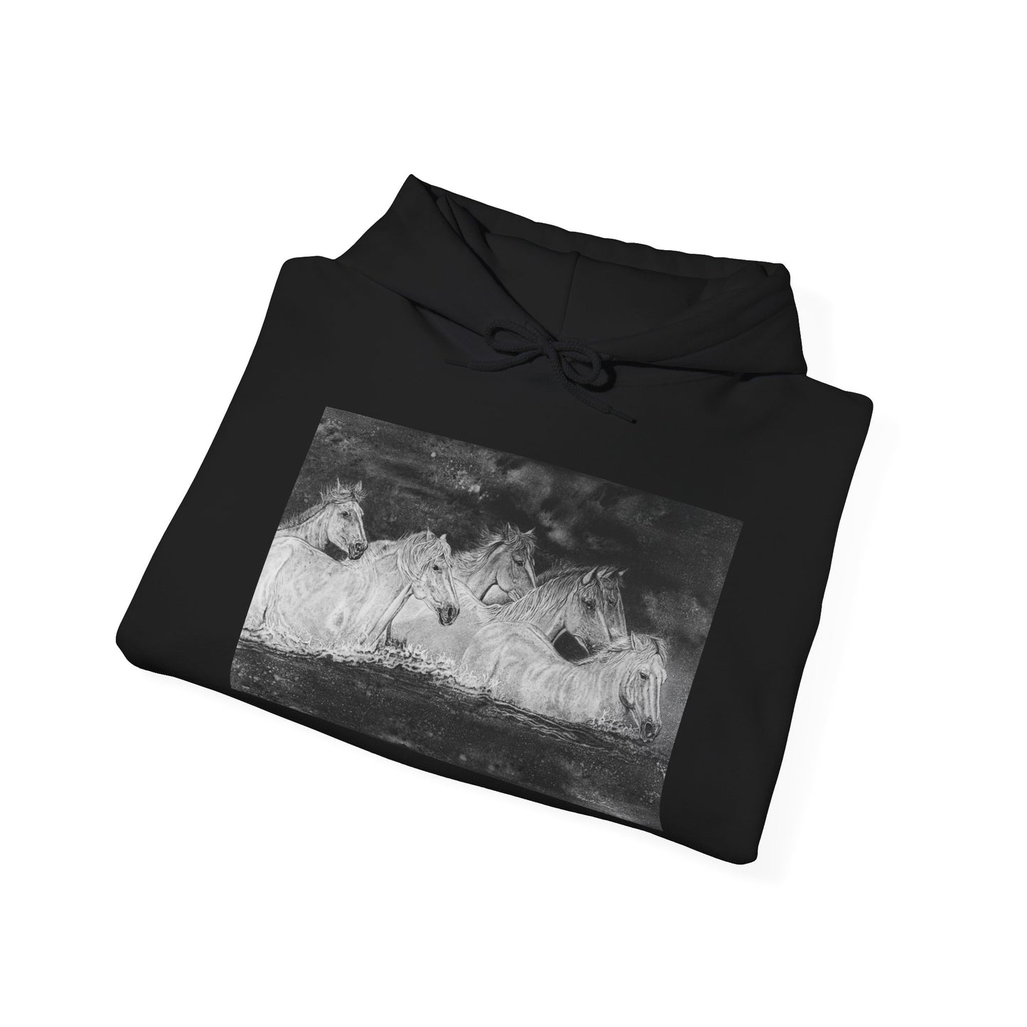 Night Swim, Horse Unisex Hooded Sweatshirt