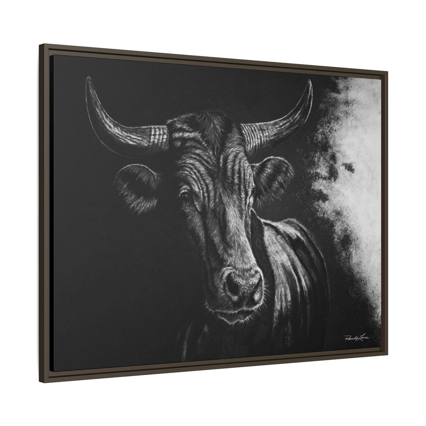 Stonebreaker. Bucking Bull Framed Stretch Matte Canvas Print