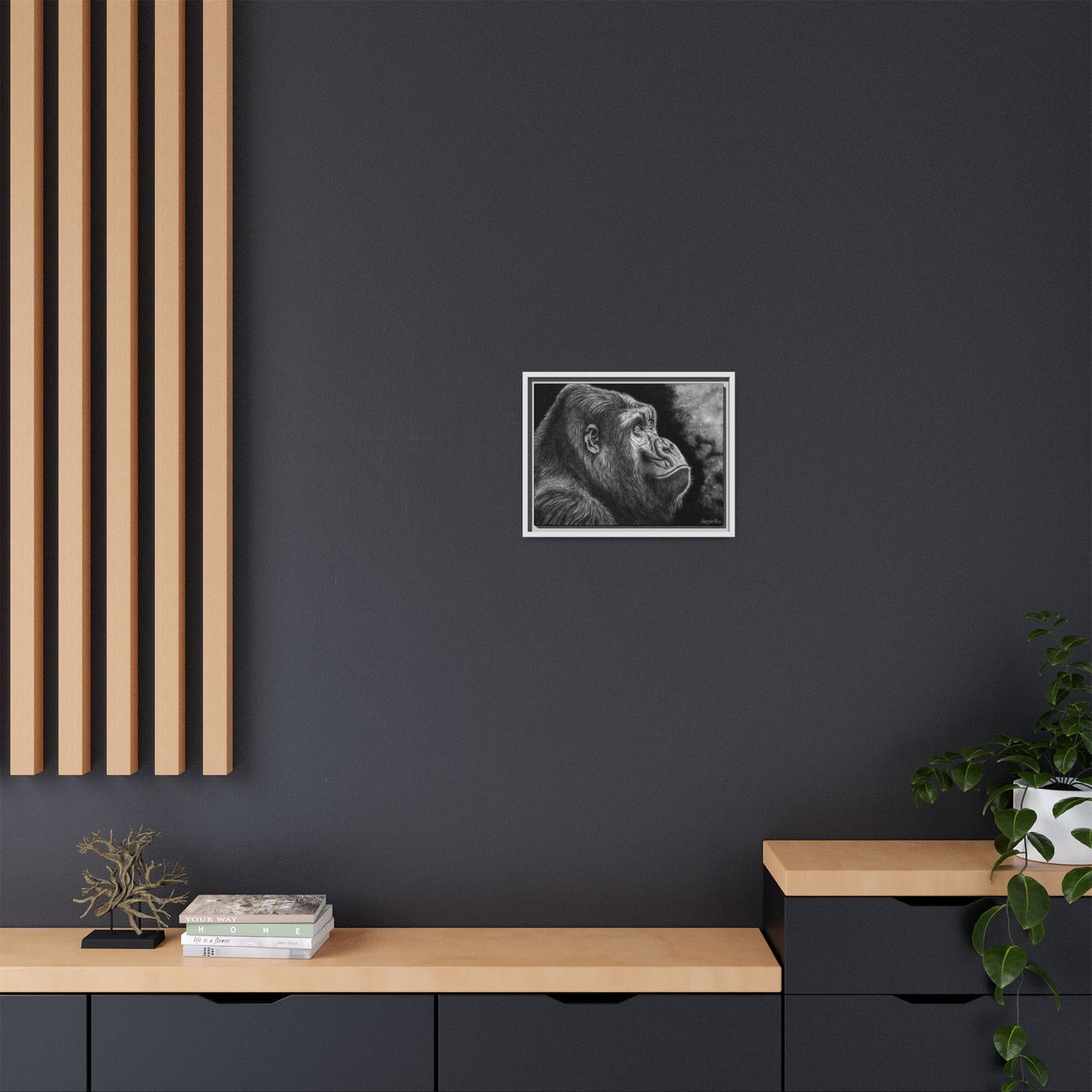 Gorilla, Framed Art Canvas Wall Decor