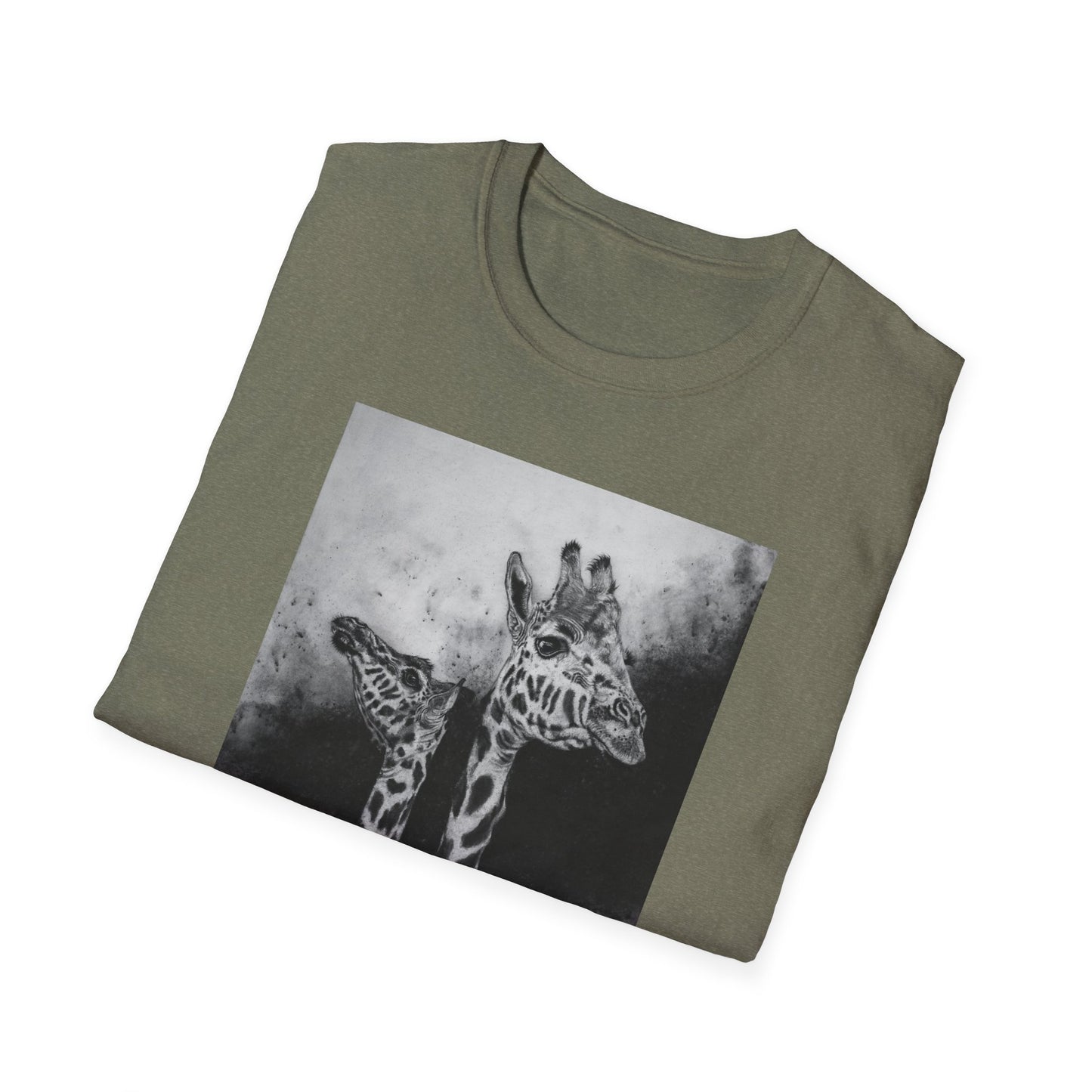 Grace in the Grassland, Giraffe Unisex Softstyle T-Shirt
