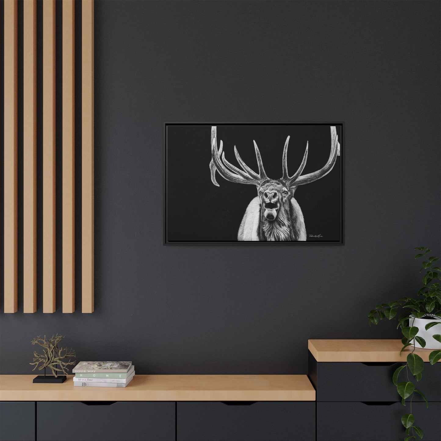Heavy is the Crown, Elk Matte Canvas Print, Framed (Multi-color)