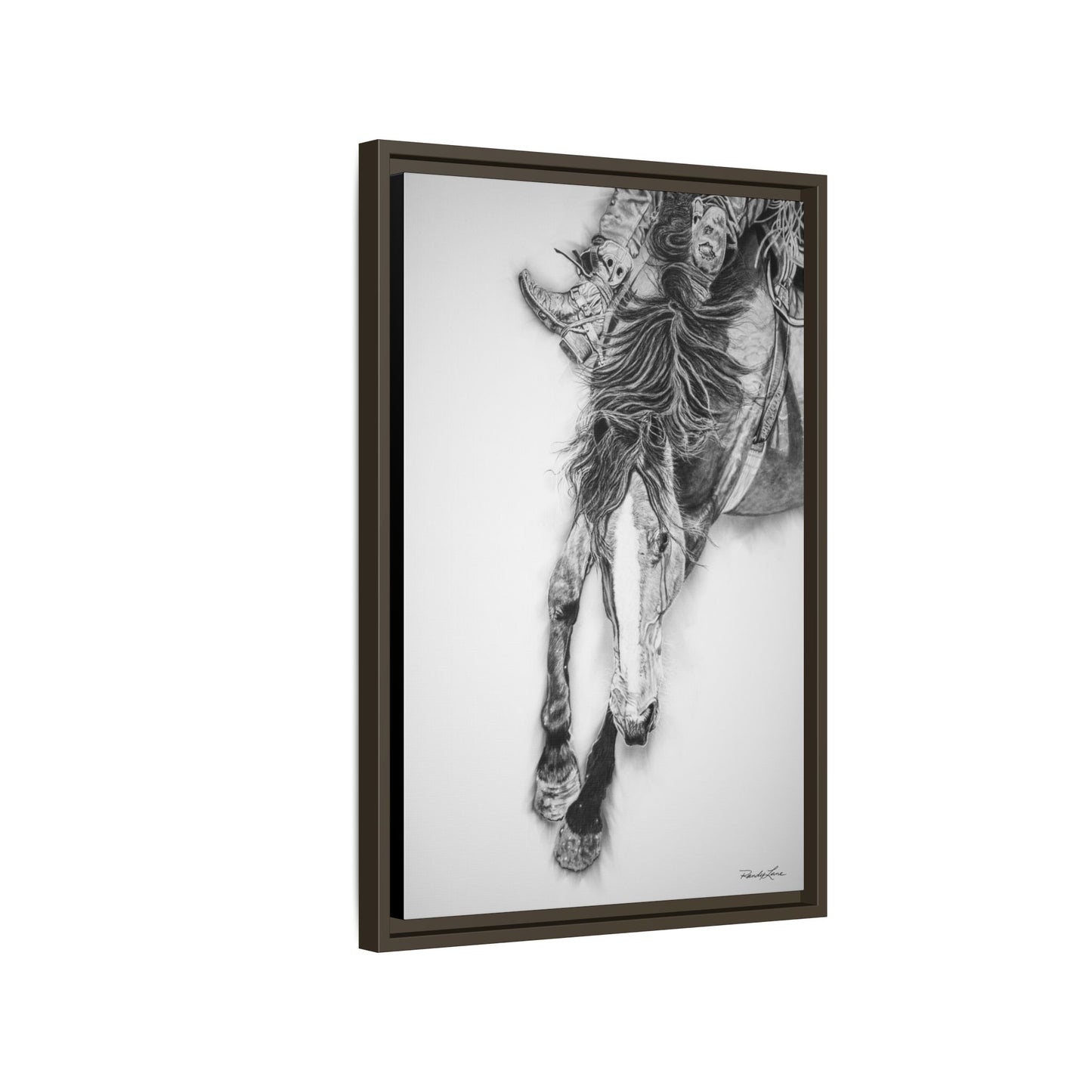 Crazy 8. Framed Stretched Matte Canvas Rodeo Art Print