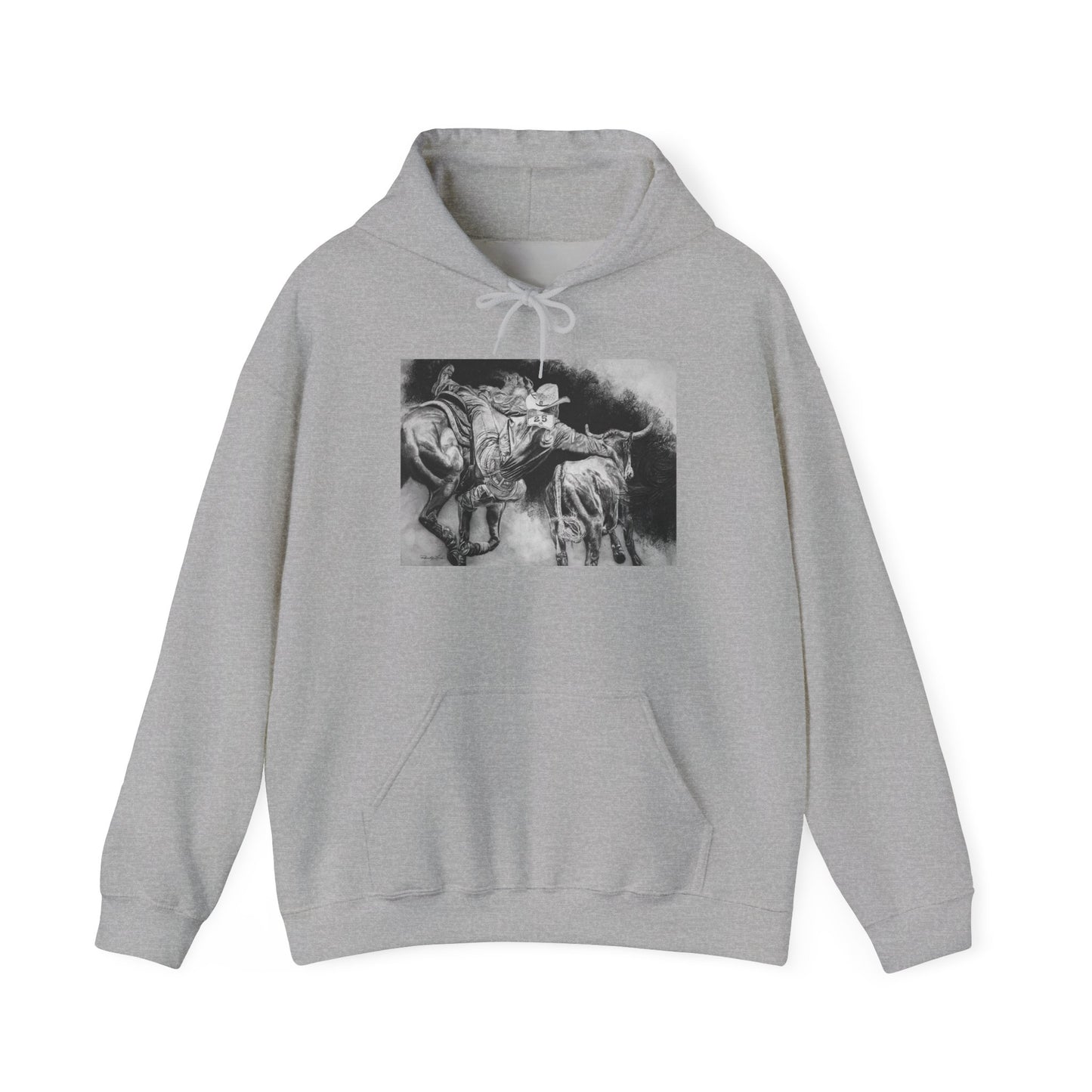 Contact. Cowboy Bulldogger Rodeo Art Unisex Heavy Blend Hoodie