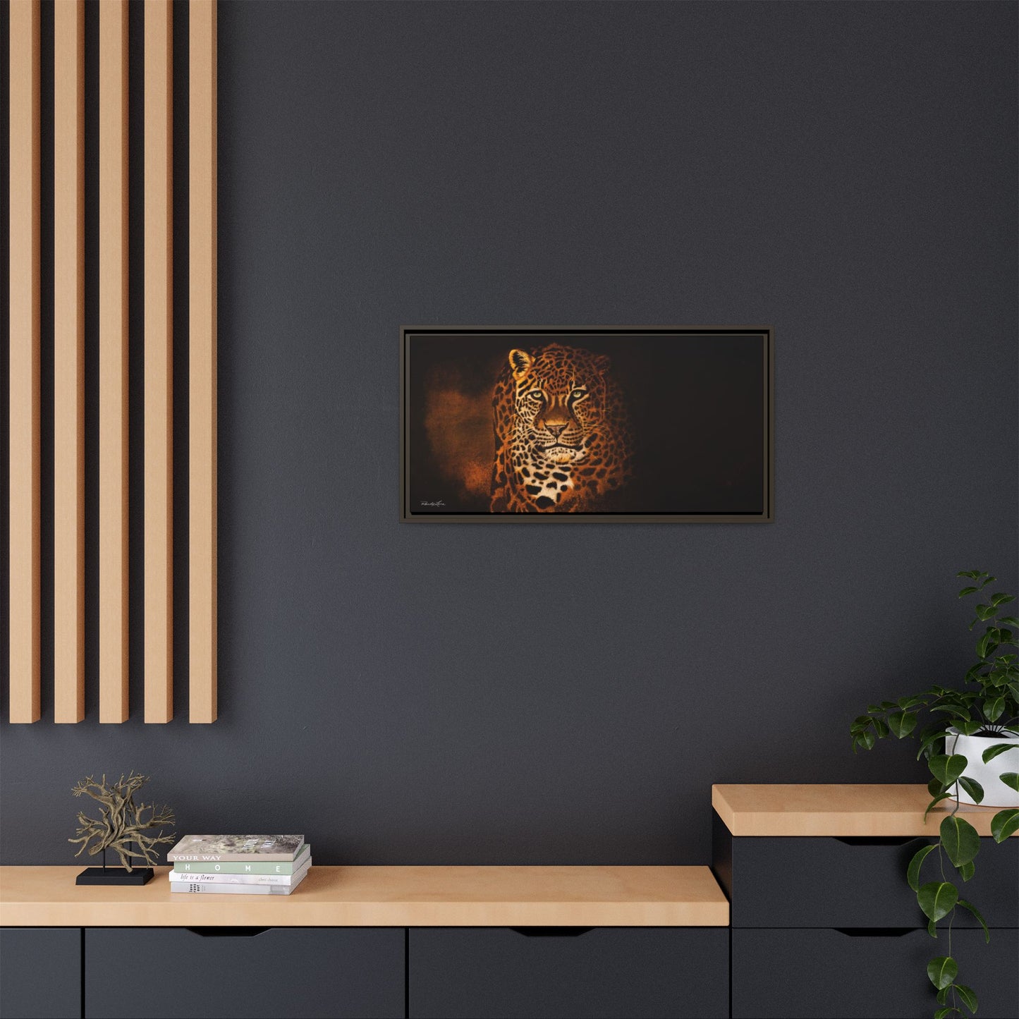 Shadow Hunter, Leopard Framed Canvas Art